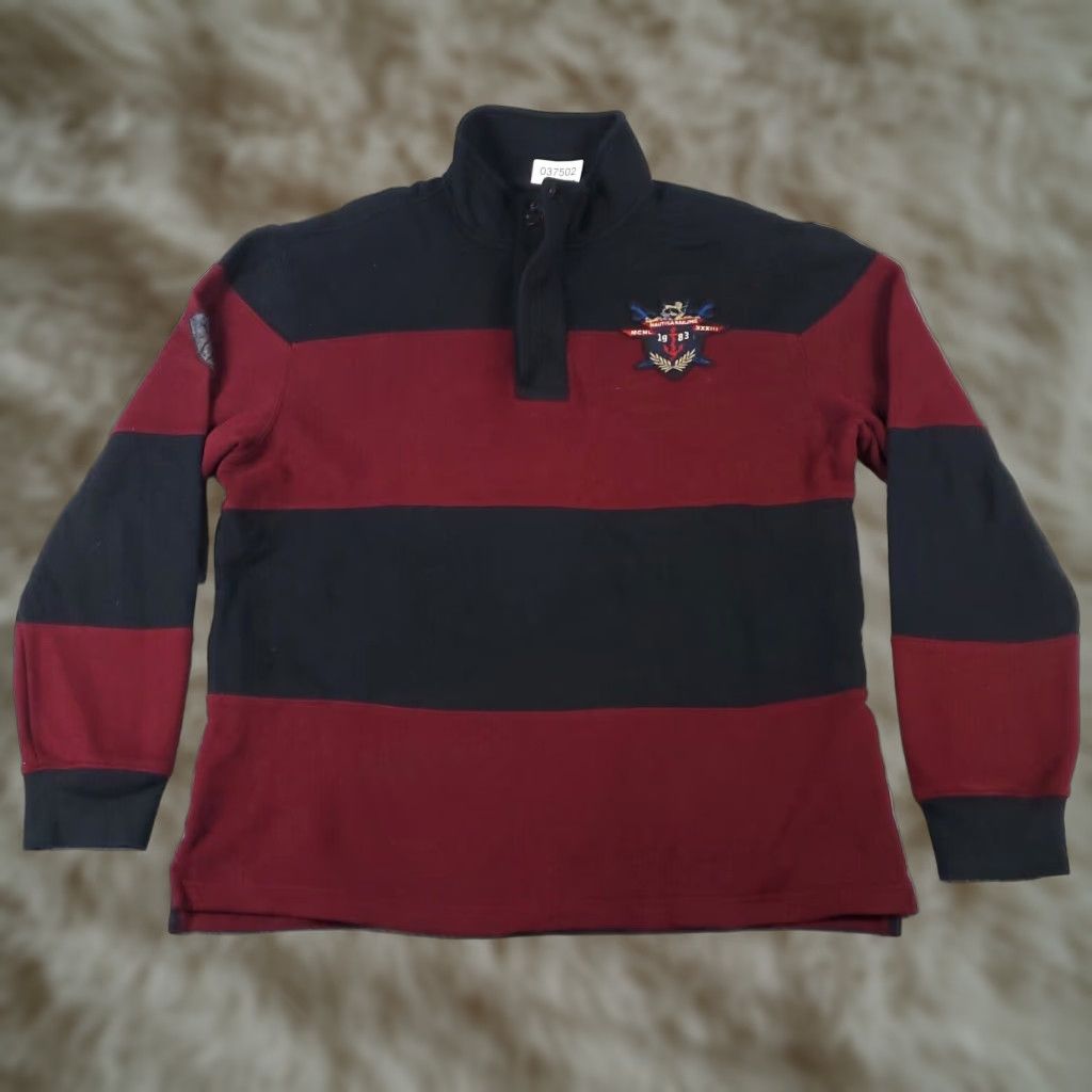 Nautica Nautica Mens Large Red Striped Sweater Size US L / EU 52-54 / 3 - 1 Thumbnail