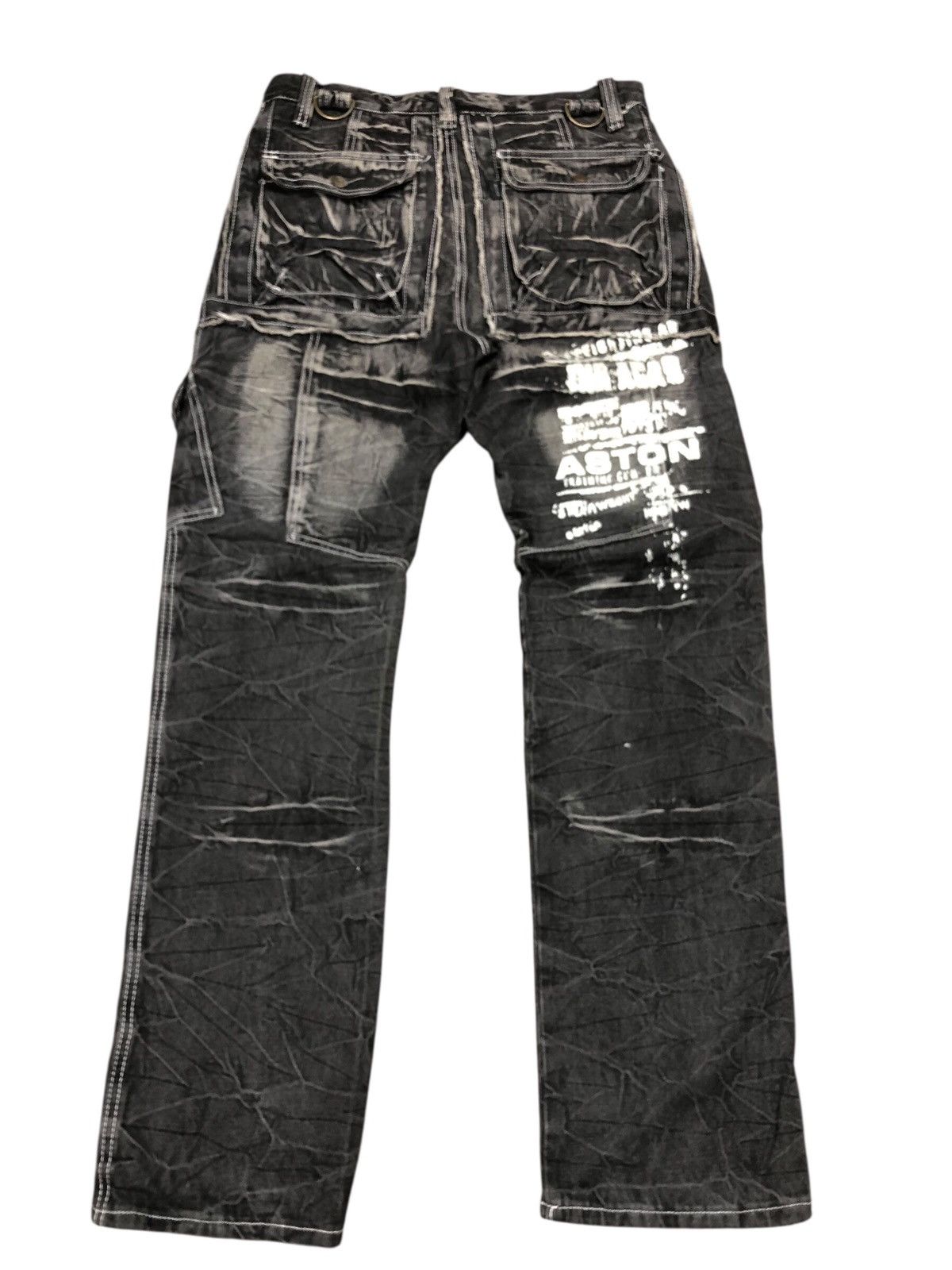 Japanese Brand Japanese Brands ASTON Faded Double Waist Cargo Jeans Size US 32 / EU 48 - 2 Thumbnail