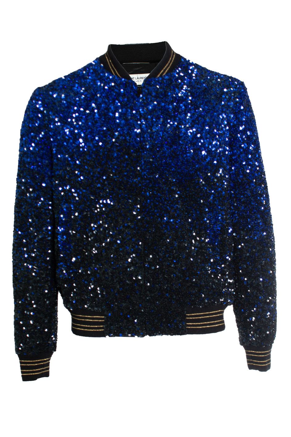 Saint Laurent Paris Saint Laurent, Degrade sequinned wool bomber jacket Size US L / EU 52-54 / 3 - 1 Thumbnail