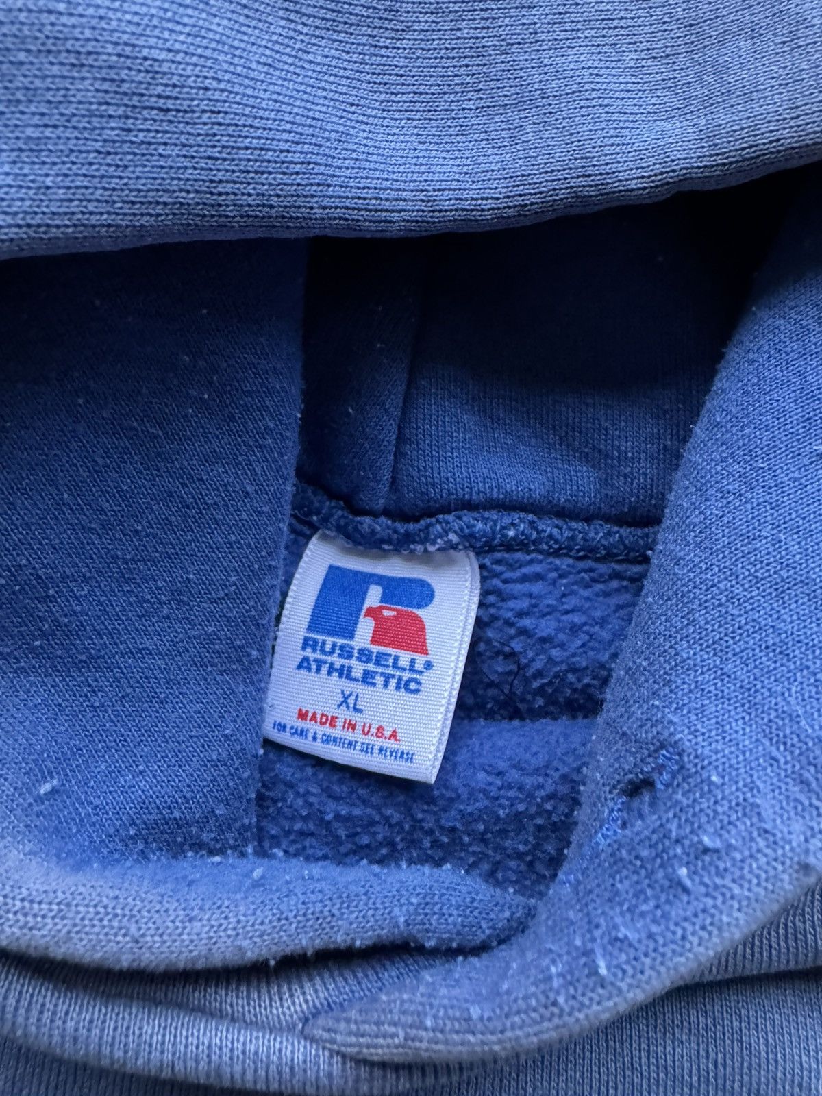 Akimbo Club × Russell Athletic × Vintage Vintage 90s Russell Athletic Faded Blue Hoodie Size US XL / EU 56 / 4 - 5 Thumbnail