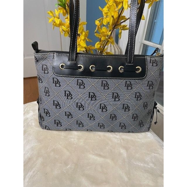 Dooney & Bourke Vintage Dooney & Bourke Denim Canvas Tote Bag Logo Monogram Size ONE SIZE - 5 Thumbnail