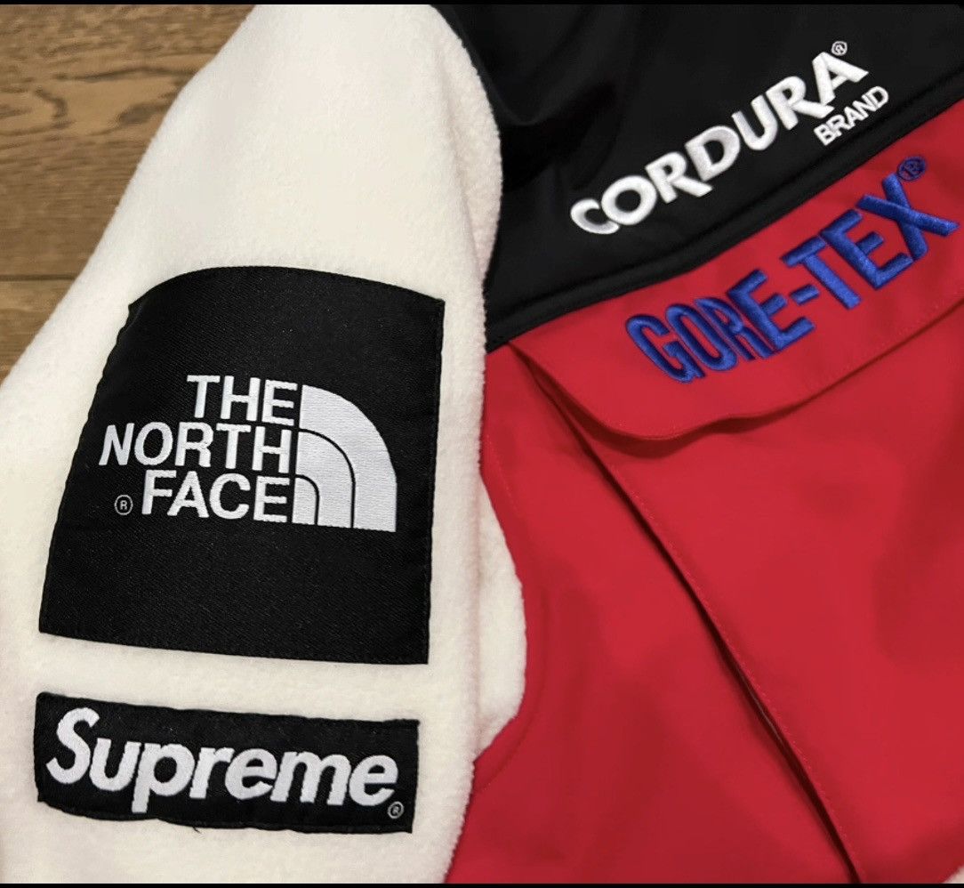 The North Face Supreme tnf north face expedition fleece jacket white red Size US L / EU 52-54 / 3 - 3 Thumbnail