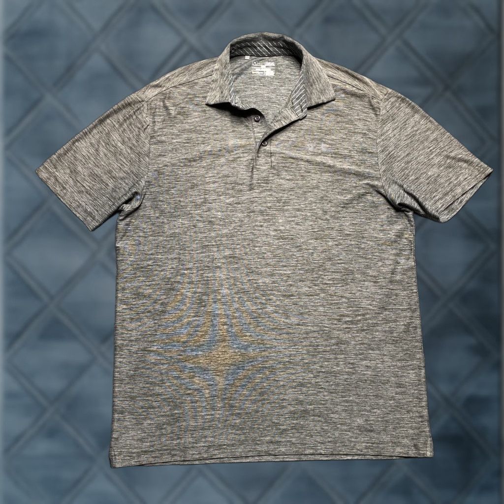 Under Armour Under Armour Polo Shirt Mens Medium Gray Space Dye HeatGear Loose Short Sleeve Size US M / EU 48-50 / 2 - 1 Thumbnail