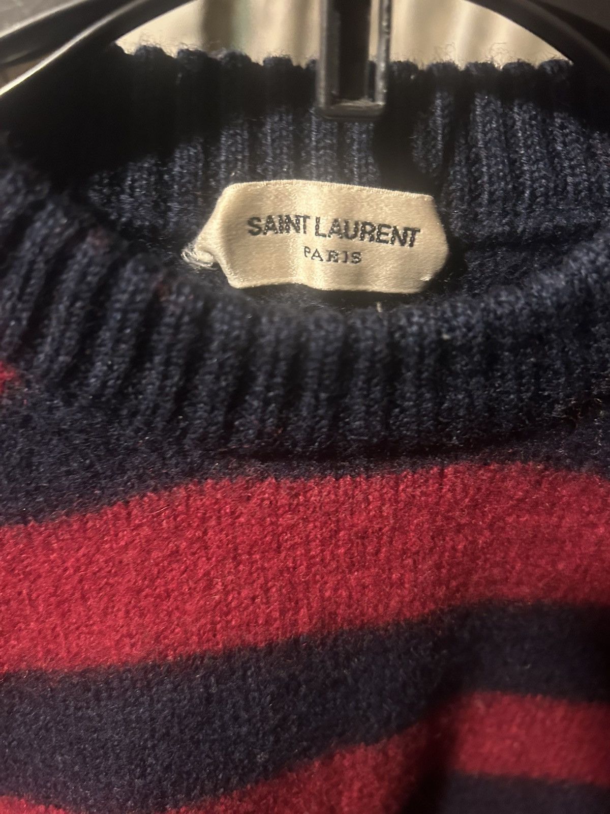 Hedi Slimane × Saint Laurent Paris Saint Laurent Paris FW15 Red & Black Striped Sweater Size US S / EU 44-46 / 1 - 3 Thumbnail