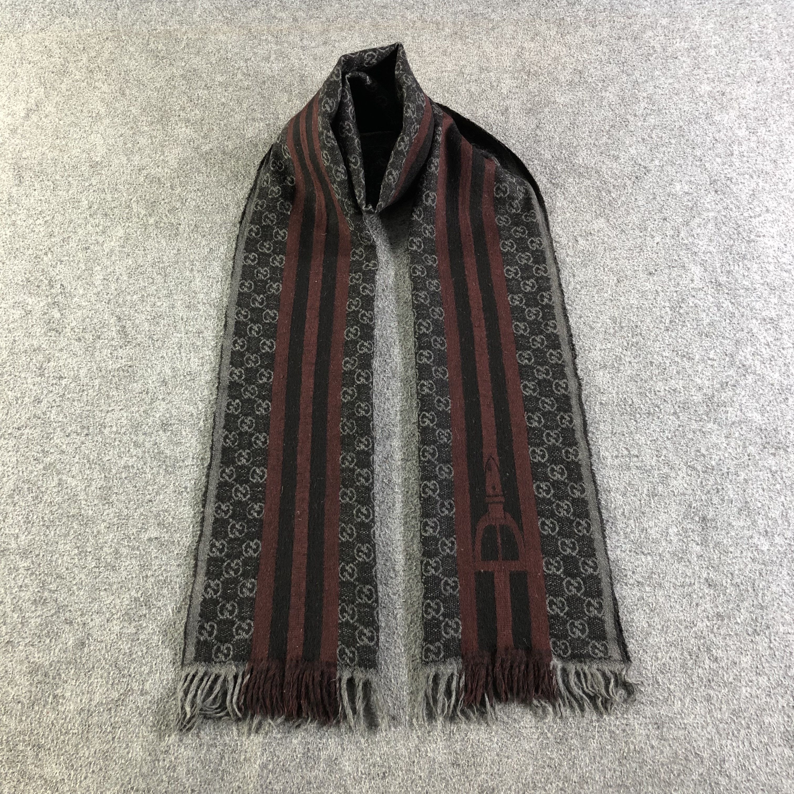 Gucci Gucci GG Monogram Wool Scarf Muffler V1756 Size ONE SIZE - 1 Thumbnail