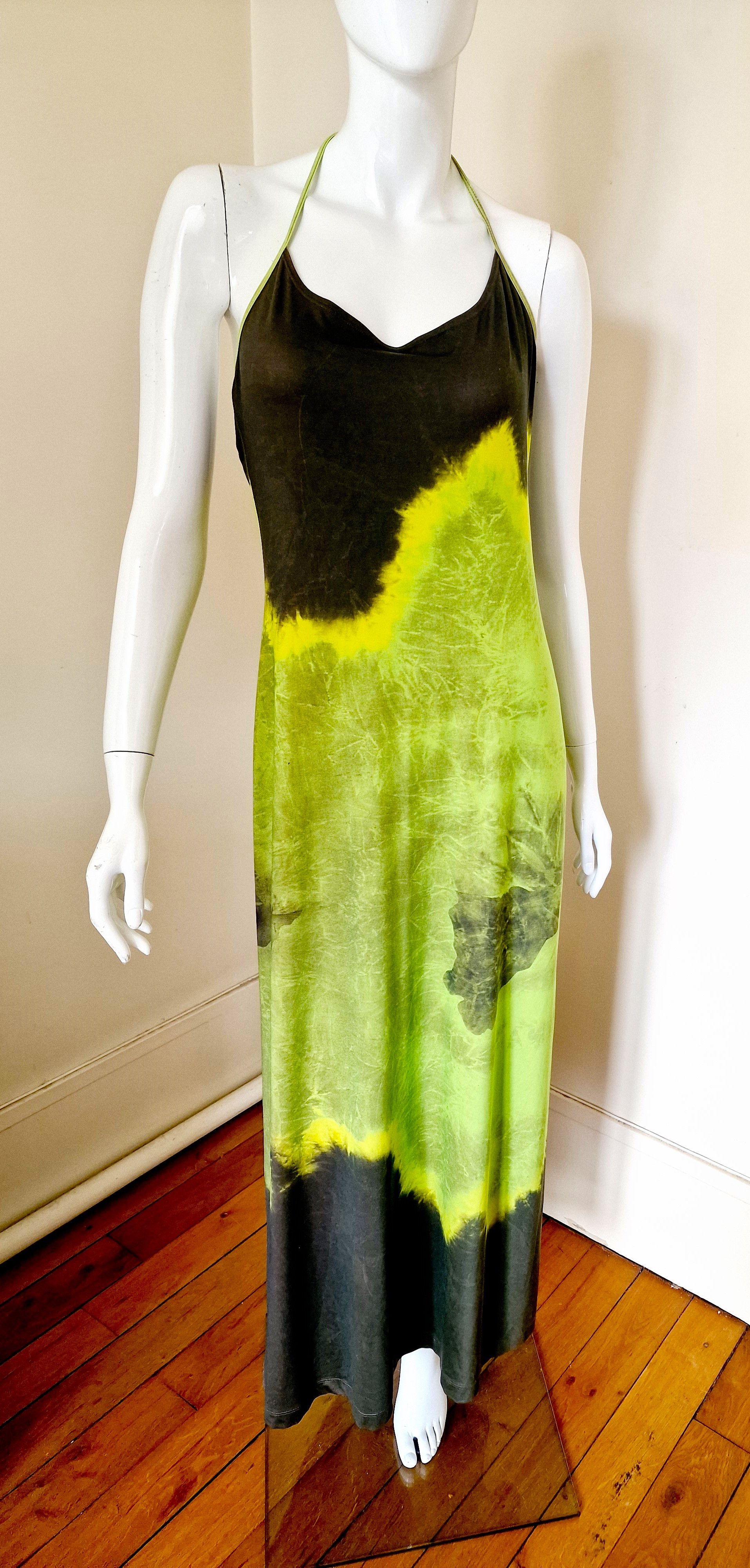 plein sud Plein Sud Maxi Designer Tie Dye Halter Large Slip Dress Size L / US 10 / IT 46 - 1 Thumbnail