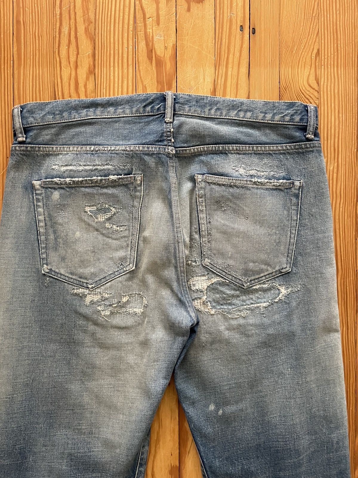 John Elliott John Elliott Daze Heavy Repair Denim Mid Wash Crash Boro Size US 36 / EU 52 - 5 Thumbnail