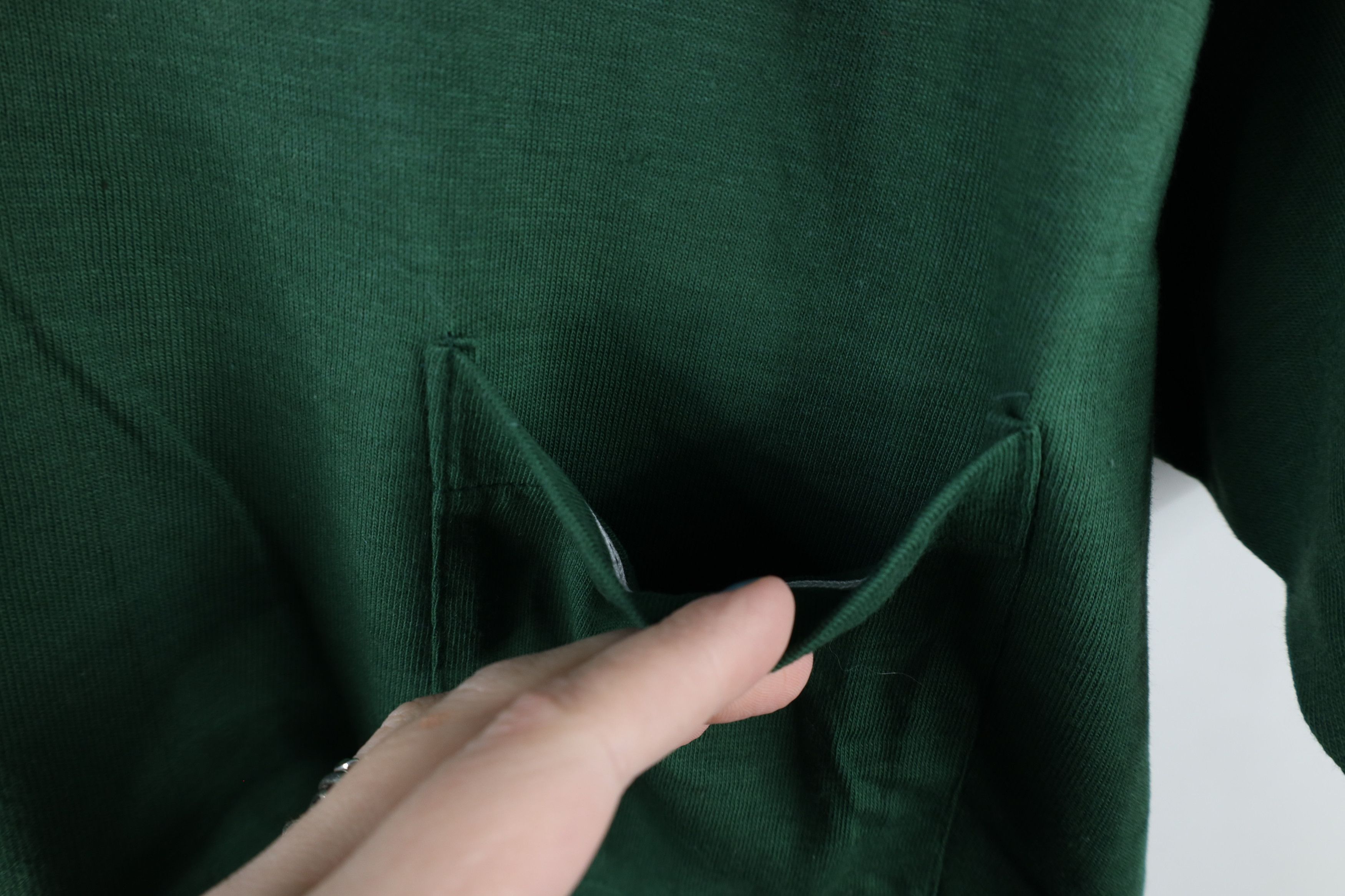 Vintage Deadstock Vintage 70s Streetwear Pocket T-Shirt Hunter Green Size US L / EU 52-54 / 3 - 4 Thumbnail