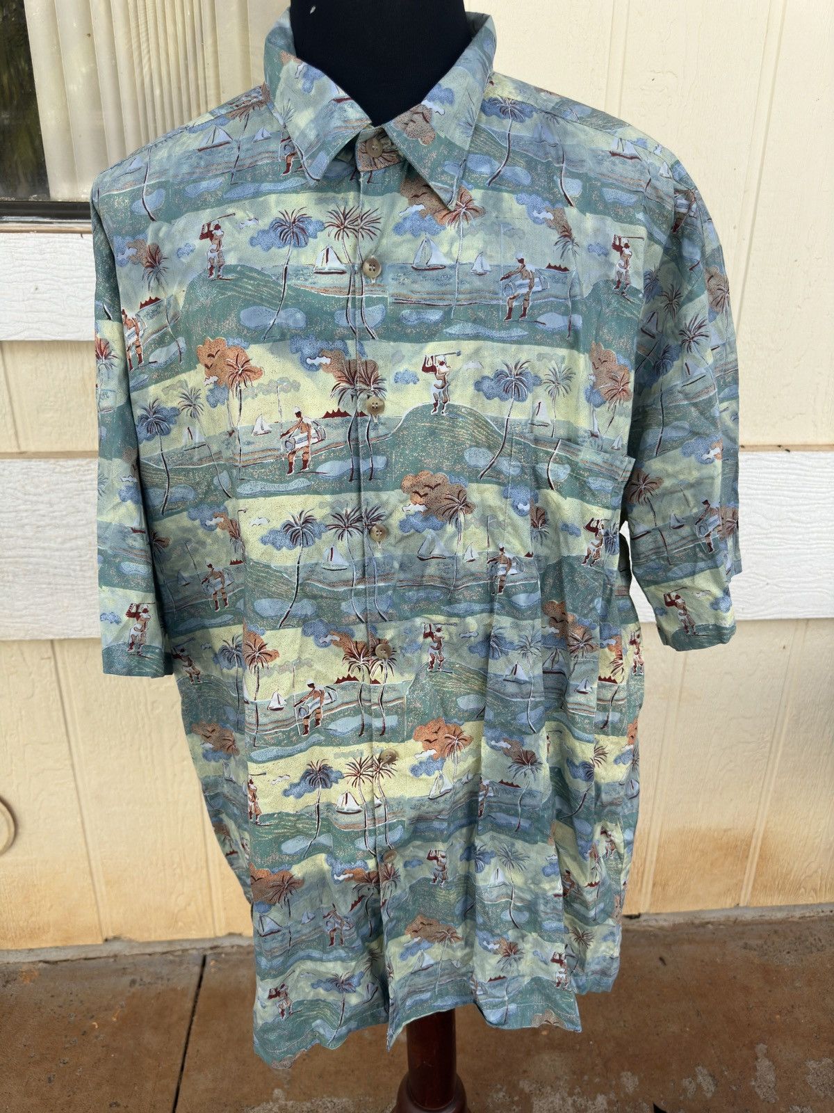 Other PreOwned Kahala Hawaiian Print Full Button Green Men's XXL Size US XXL / EU 58 / 5 - 1 Thumbnail