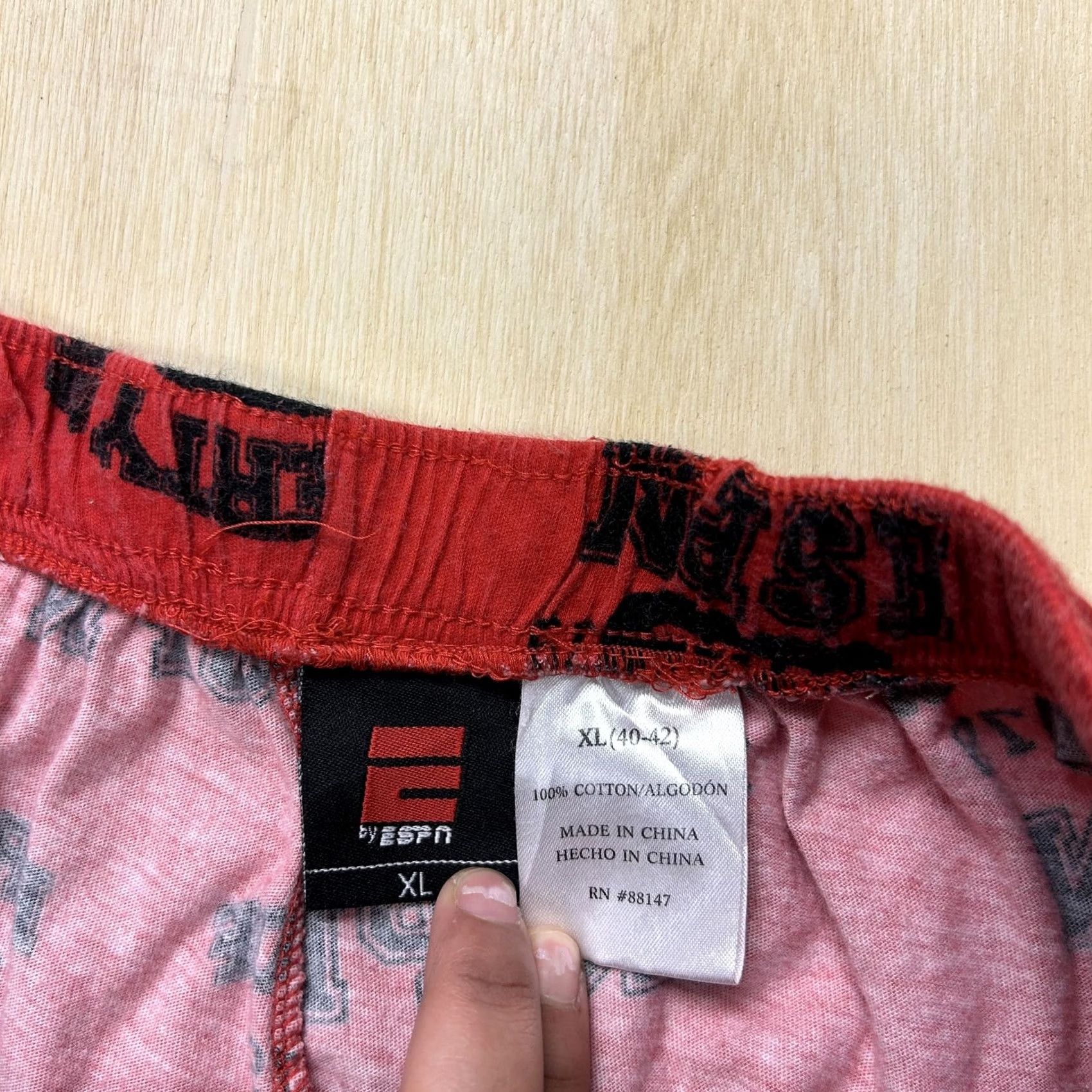 Vintage VINTAGE ESPN Pajama Pants Mens XL Red Property Of ESPN Sleep Lounge Sports Pants Size US 36 / EU 52 - 2 Thumbnail