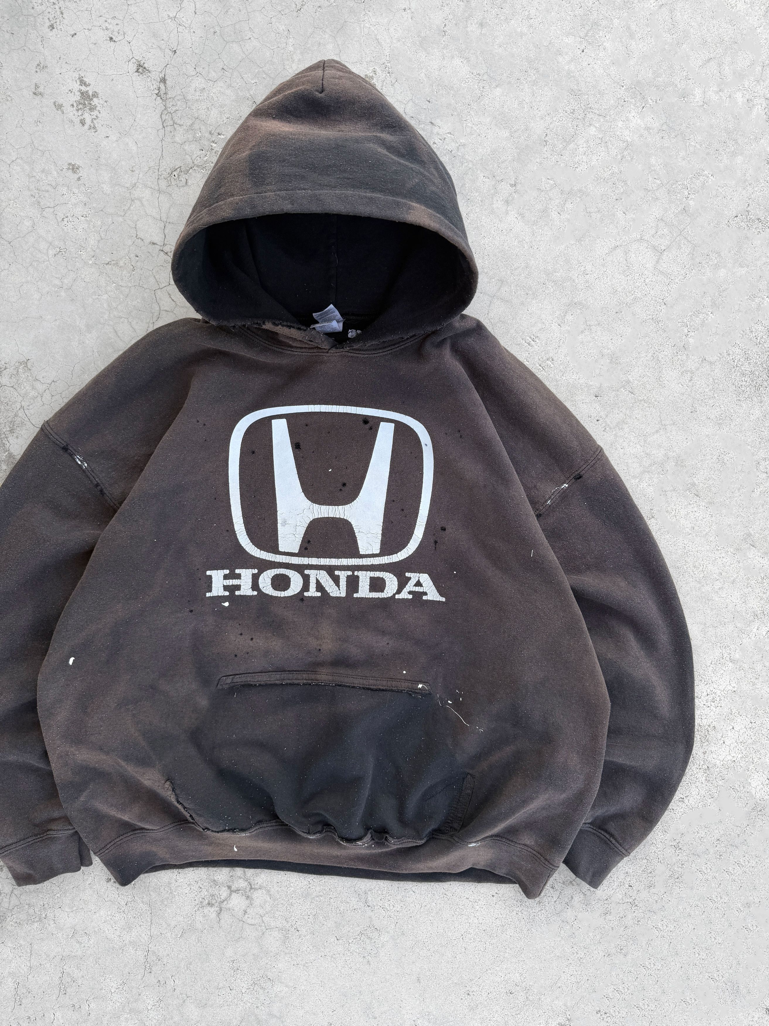 Vintage Thrashed Distressed & Faded "HONDA" Hoodie ERD Grunge Size US XL / EU 56 / 4 - 10 Thumbnail