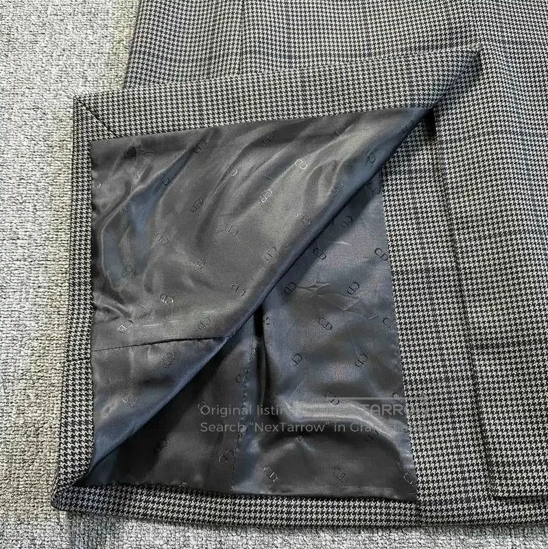 Dior Dior Coffee Wool Houndstooth Long Coat . Size US XL / EU 56 / 4 - 4 Thumbnail