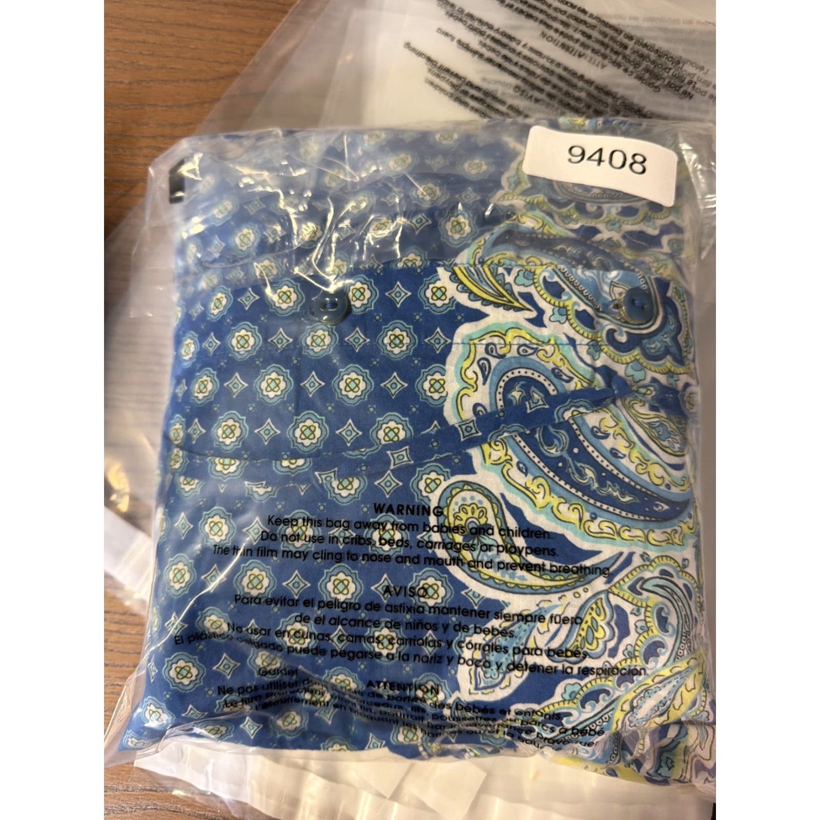 Lands' End Lands End Shirt Dress Womens L Blue 100% Cotton Paisley Button-Down Pockets Regular 3/4 Sleeve Knee Length Collared Casual, Travel, Workwear Womens Size L / US 10 / IT 46 - 4 Thumbnail