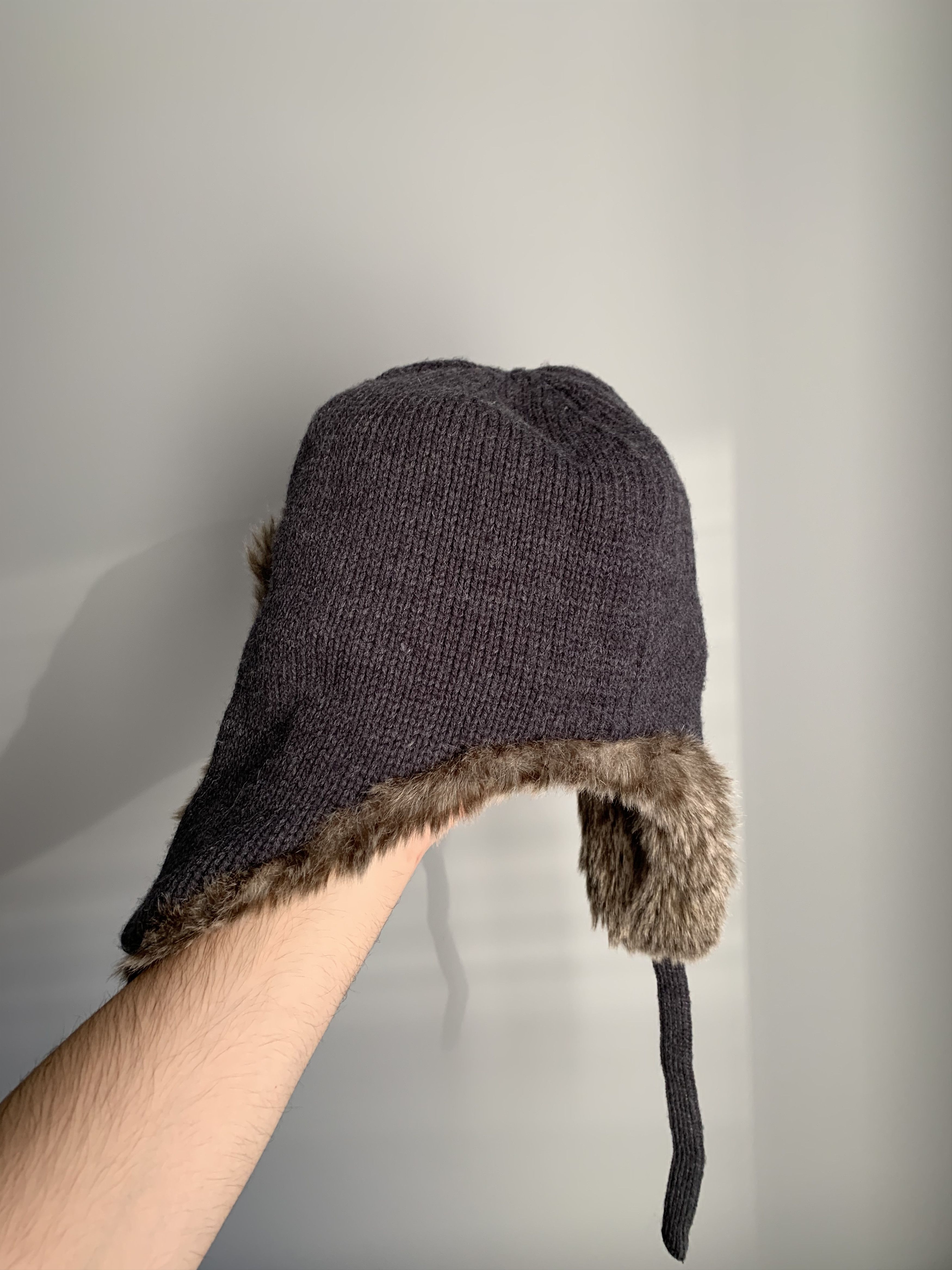 Japanese Brand Crazy Fur Trapper Y2K Fuzzy Ushanka Grey Hat Mohair Faux Size ONE SIZE - 4 Thumbnail
