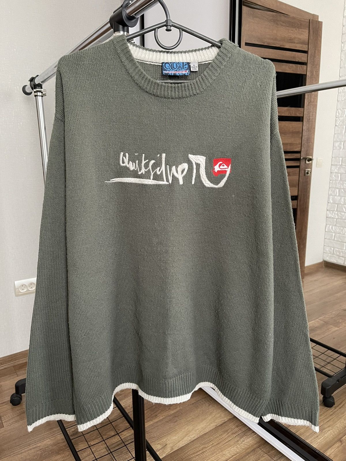 Quiksilver Quiksilver Vintage Knit Surf Sweater Big Logo 90s Size US XL / EU 56 / 4 - 1 Thumbnail
