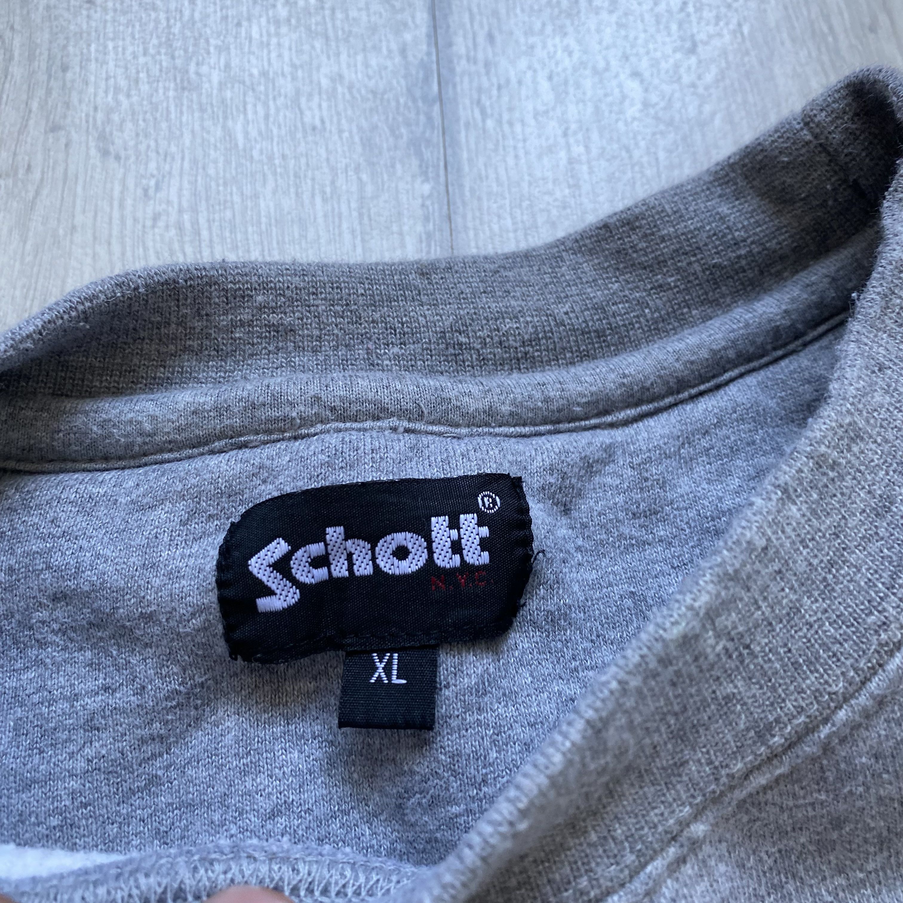 Schott Vintage 90s Schoot NYC Heavy Sweatshirt Blank Size US XL / EU 56 / 4 - 6 Thumbnail