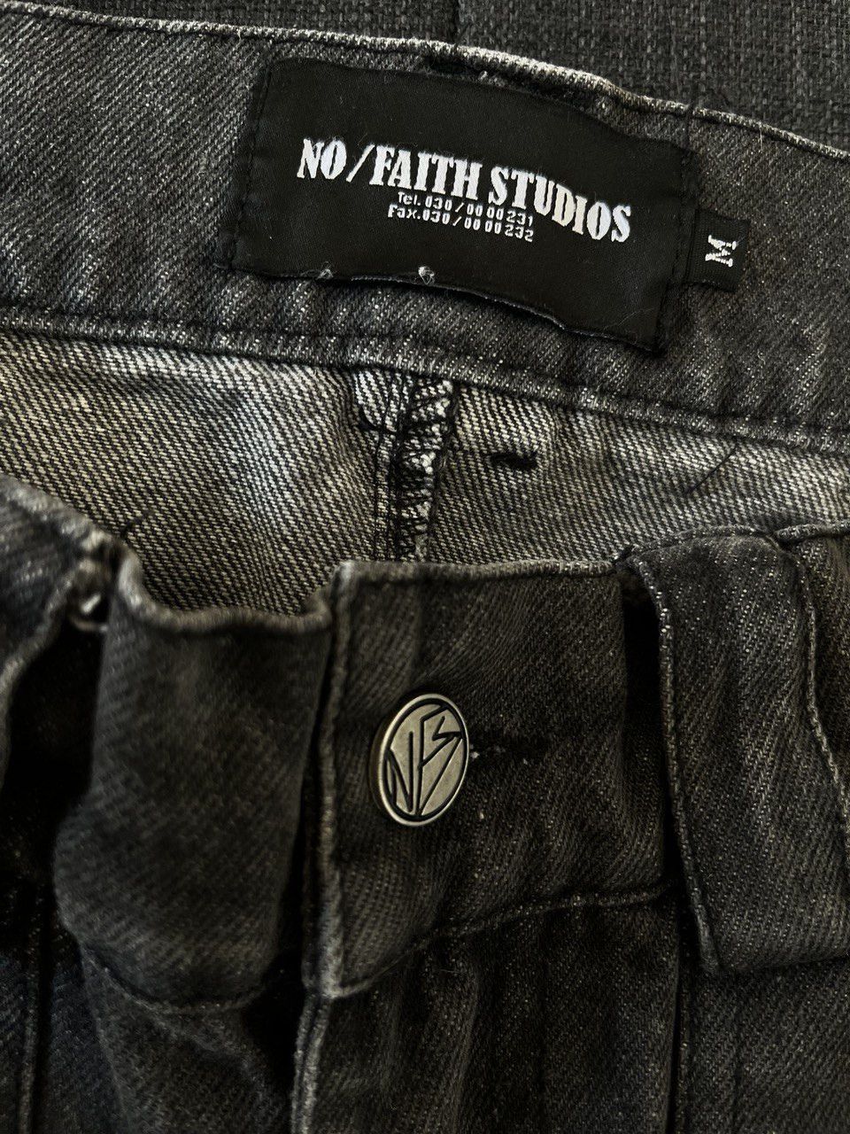 No Faith Studios Sun Faded Dune Baggy Denim Jeans size M