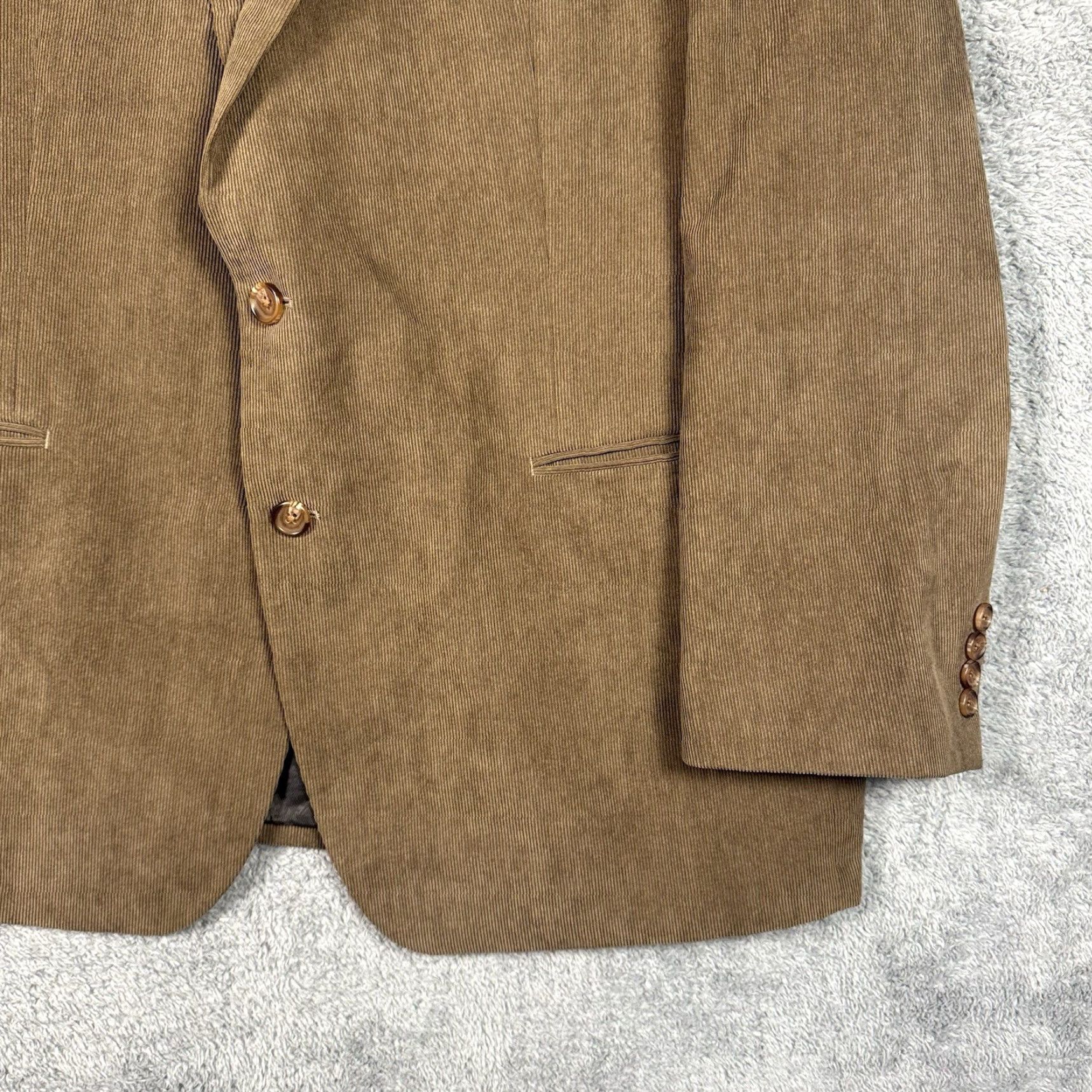 Vintage Ralph Lauren RRL Corduroy Blazer Men 48R Sportcoat Brown Notch Lapel Two-Button Single-Breasted Jacket Cardigan? Size 48R - 2 Thumbnail
