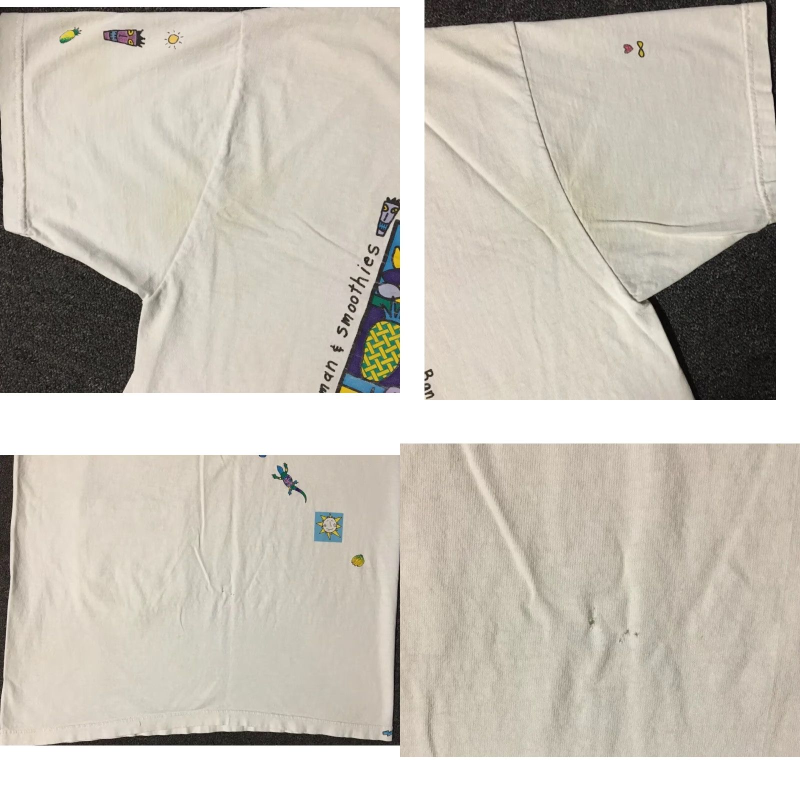 Vintage VINTAGE Maui Fruit Shirt Unisex Adults One Size White Distressed 90s Surf Hawaii Beach Cartoon Funny Shirt Mens/Womens Size US M / EU 48-50 / 2 - 9 Thumbnail