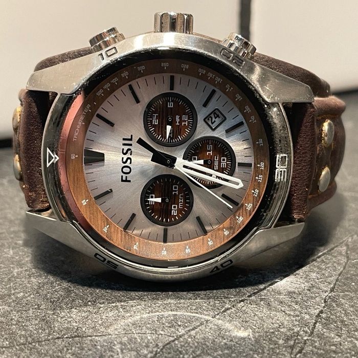 Fossil Mens Fossil Chronograph Watch With Brown Leather Strap Ne Grailed 2708