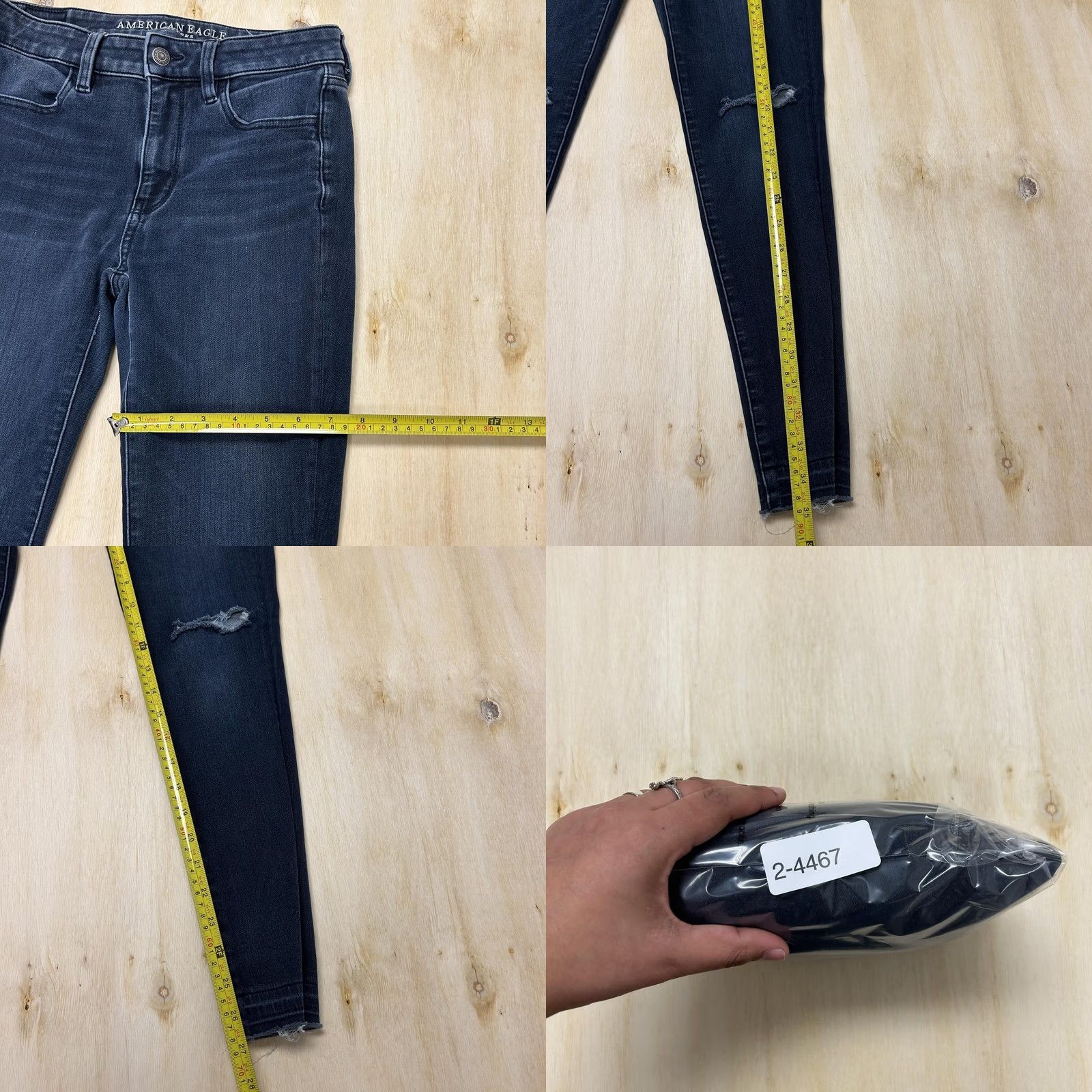 American Eagle Outfitters American Eagle Outfitters Skinny Jeans Womens 6 Dark Wash Blue Distressed Denim Jeans Women 6 Regular Slim Stretch Pockets Denim 5-Pocket Size 28" / US 6 / IT 42 - 8 Thumbnail
