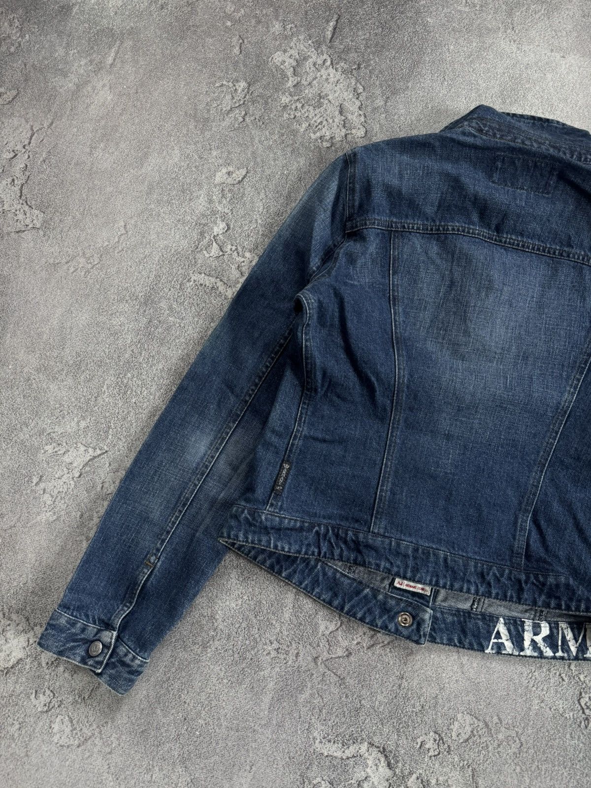 Armani Armani Jeans vintage retro denim indigo jacket track bomber Size S / US 4 / IT 40 - 17 Thumbnail