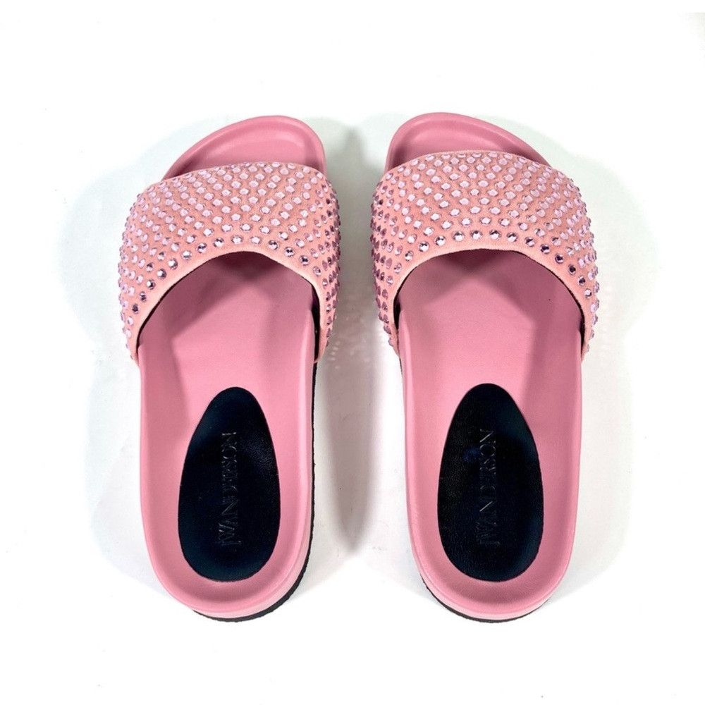 JW Anderson NEW JW ANDERSON Pink Suede Crystal Italian Leather Sandals Size US 9 / IT 39 - 3 Thumbnail