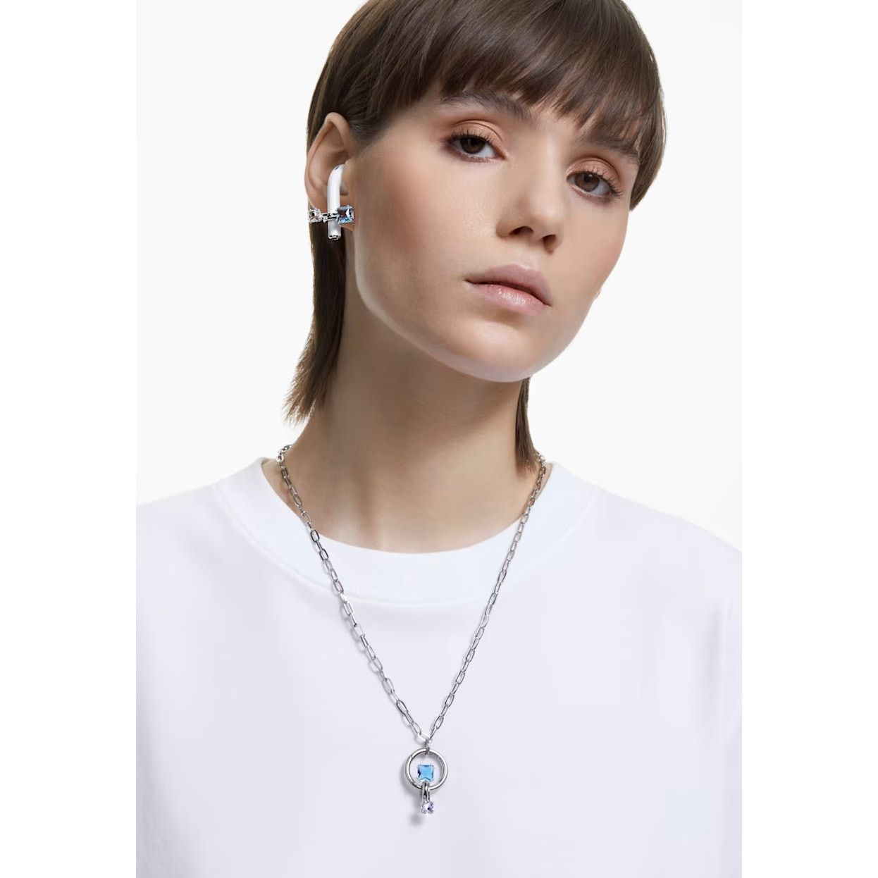 Swarovski Swarovski Pod jewelry Blue, Silver-tone plated Necklace Size ONE SIZE - 5 Thumbnail