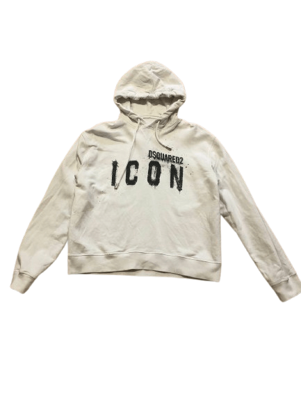 Dsquared2 Vintage Dsquared2 Big Logo White Hoodie Size M Size M / US 6-8 / IT 42-44 - 1 Thumbnail