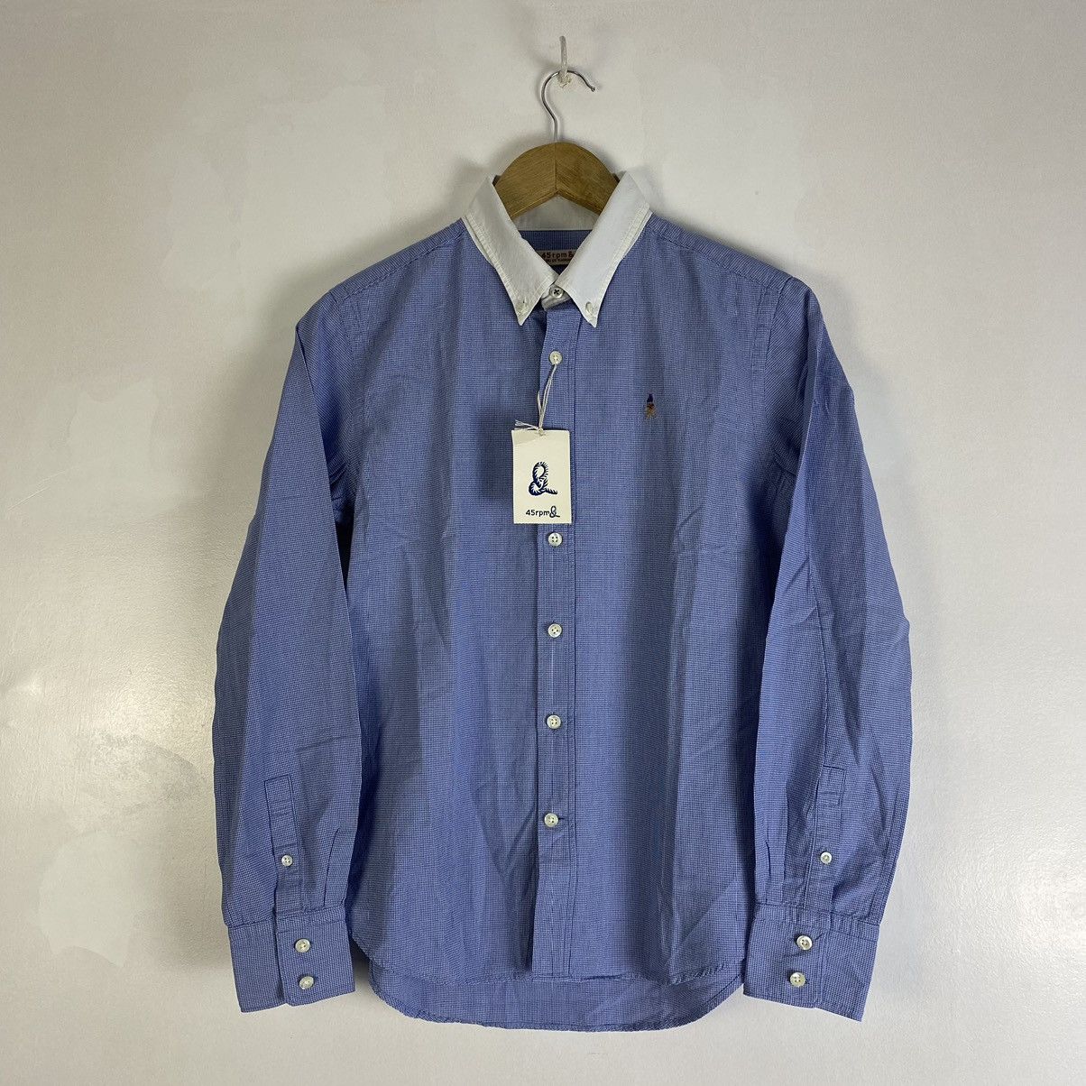 image of 45Rpm 45 Rpm Joubo De Nagamochi Logo Polo in Blue, Men's (Size Medium)
