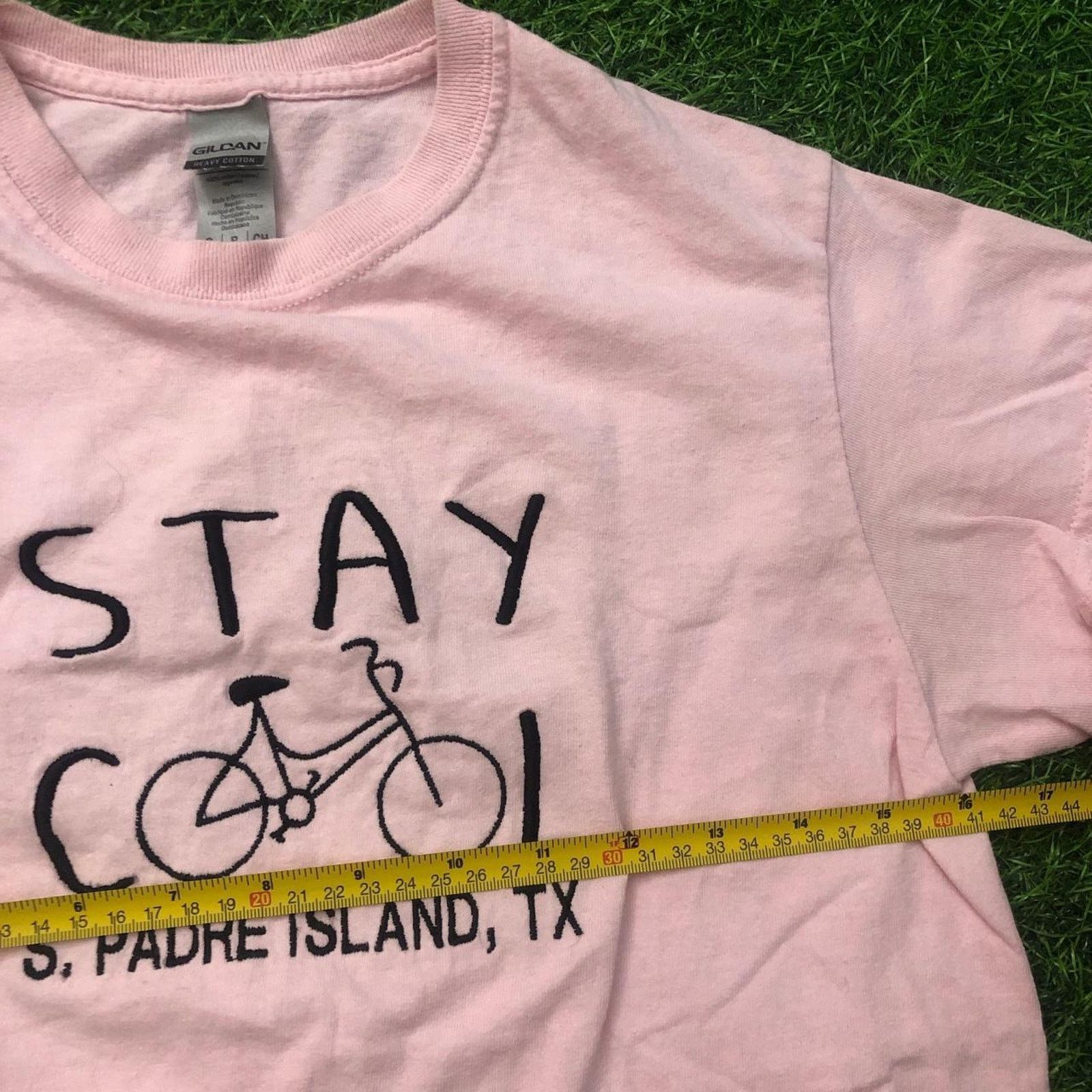 Gildan Pink ‘Stay Cool’ South Padre Island, TX Embroidered Tee Size US S / EU 44-46 / 1 - 3 Thumbnail