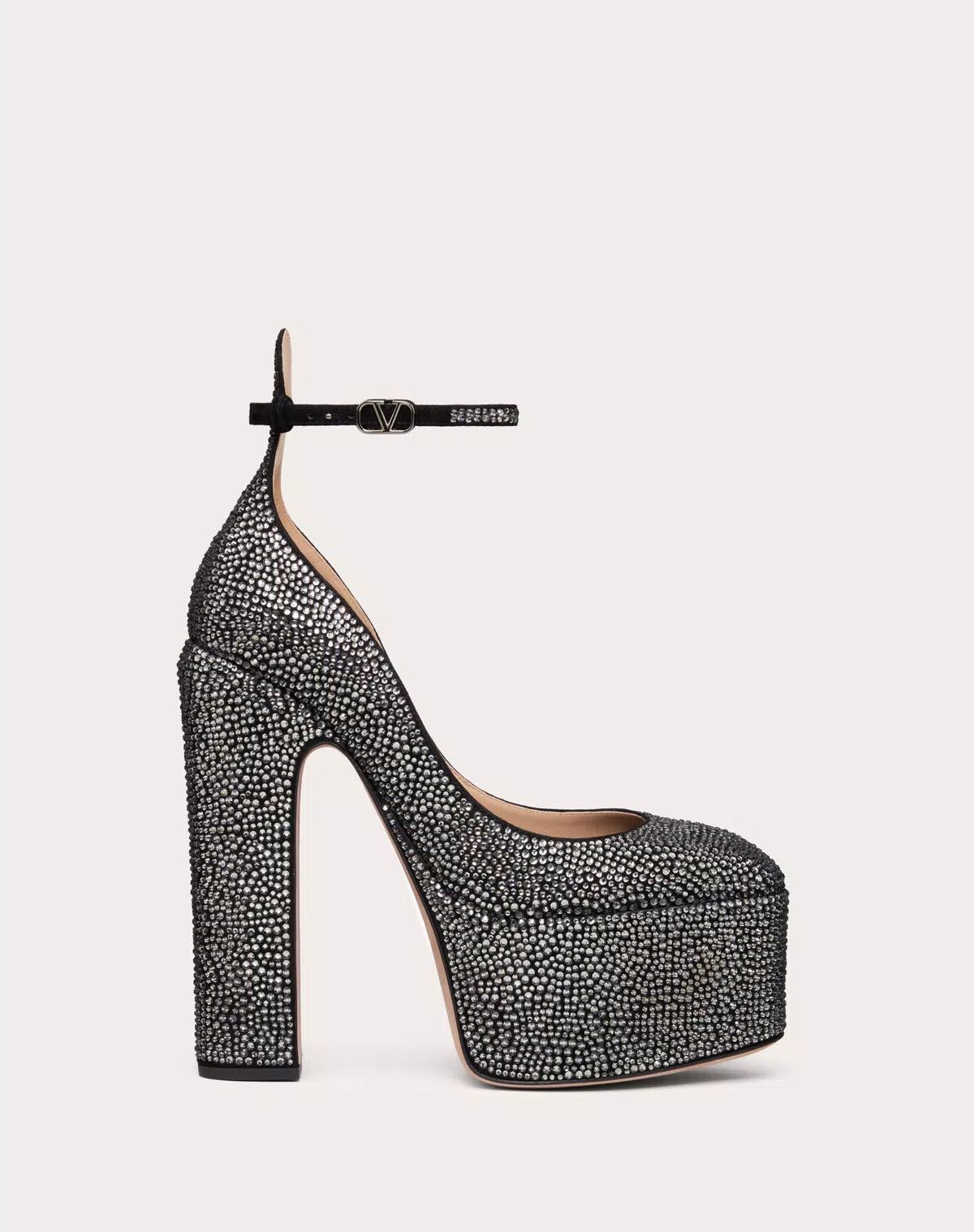 Valentino o1s1wg111125 Tan-Go Pumps Sandals with Crystals in Black Size US 12 / IT 42 - 1 Thumbnail