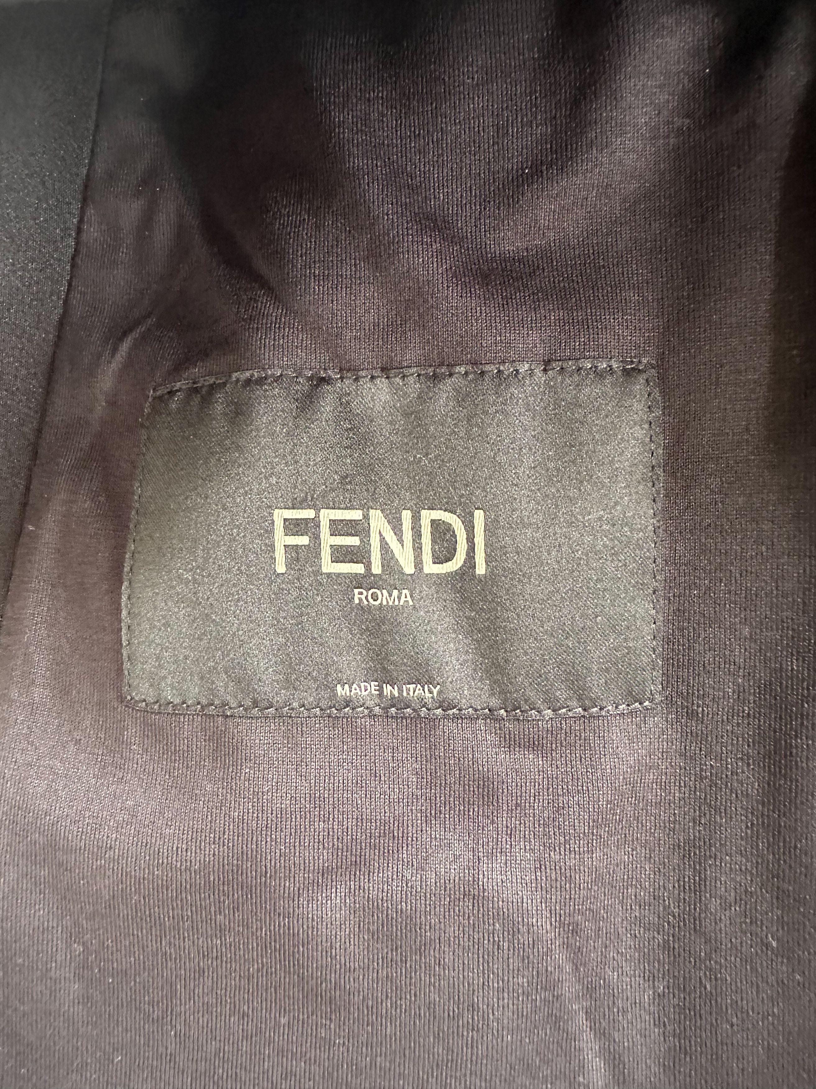 Fendi Fendi Black & White Collar Logo Bomber Jacket Size US S / EU 44-46 / 1 - 4 Thumbnail