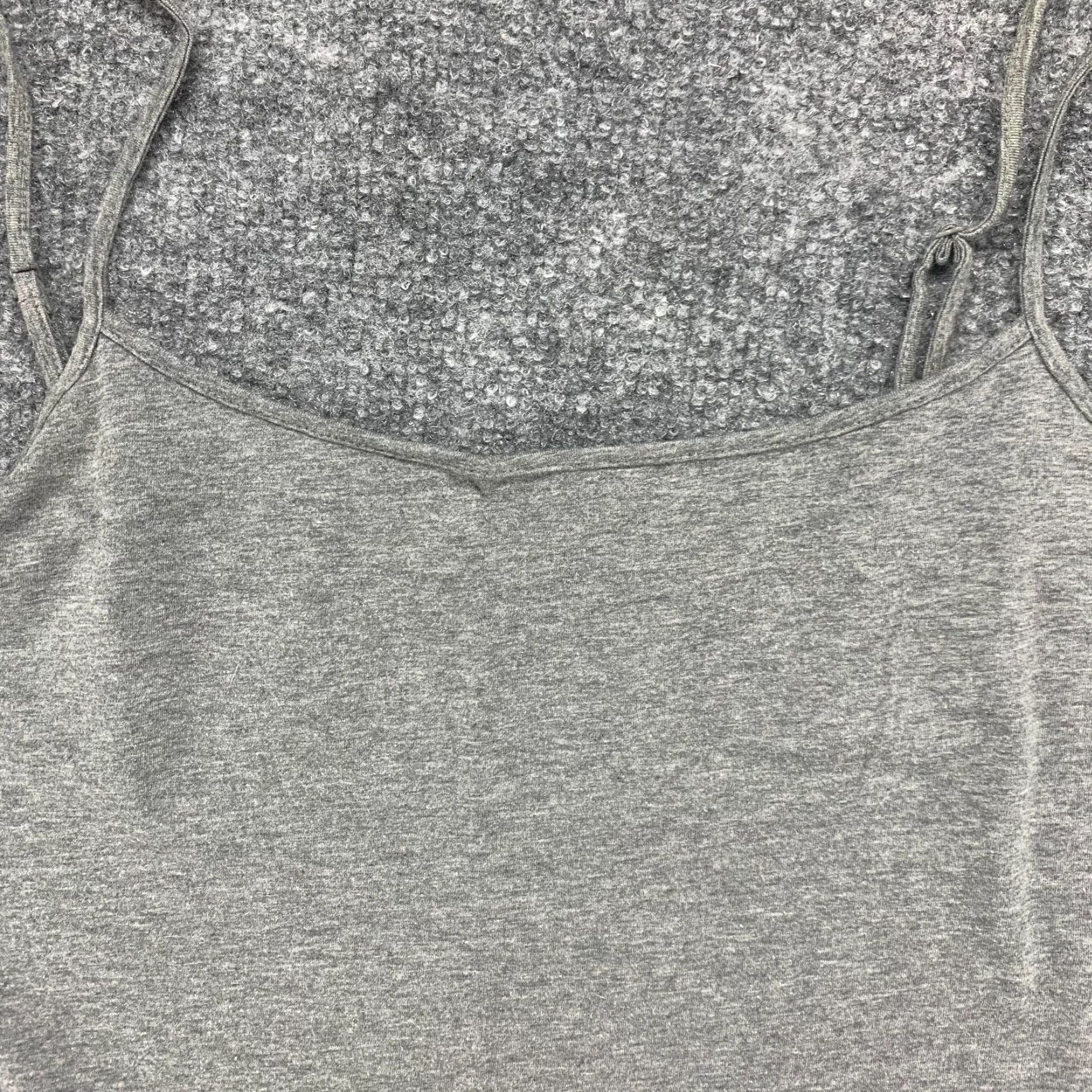 Loft Ann Taylor Loft Womens Gray Square Neck Stretch Spaghetti Strap Tank Top, Large Size L / US 10 / IT 46 - 4 Thumbnail