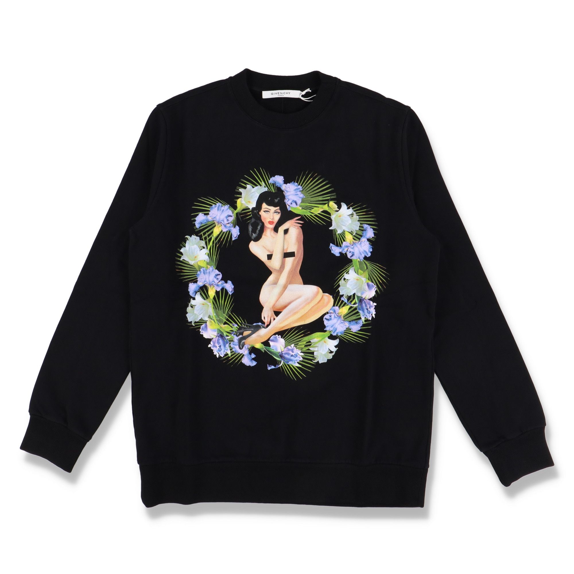 image of Givenchy Black Pin-Up Girl Sweatshirt, Men's (Size Medium)