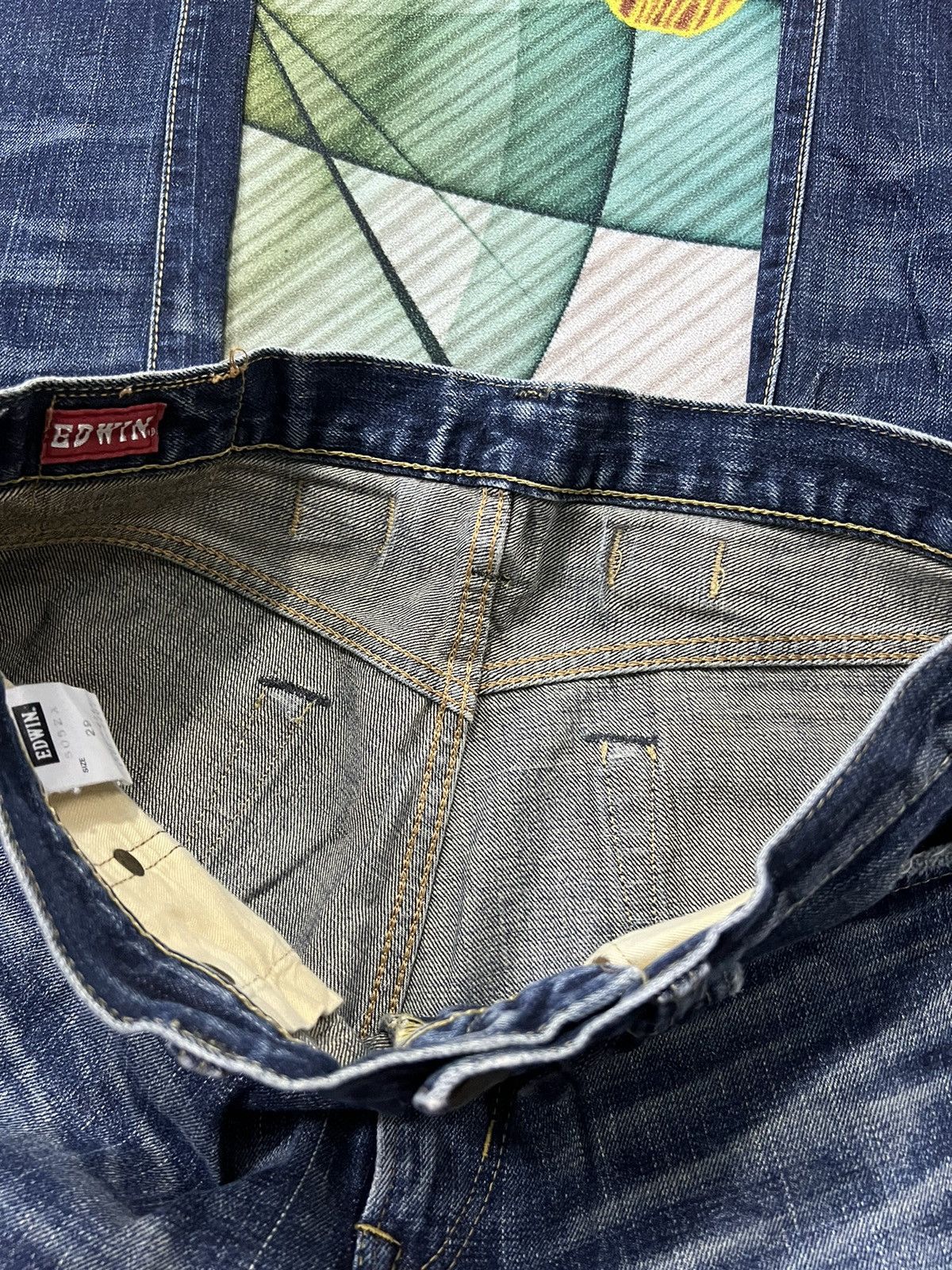 Edwin × Japanese Brand EDWIN 505zx SELVEDGE BUCKLE BACK DISTRESSED DENIM Size US 30 / EU 46 - 9 Thumbnail