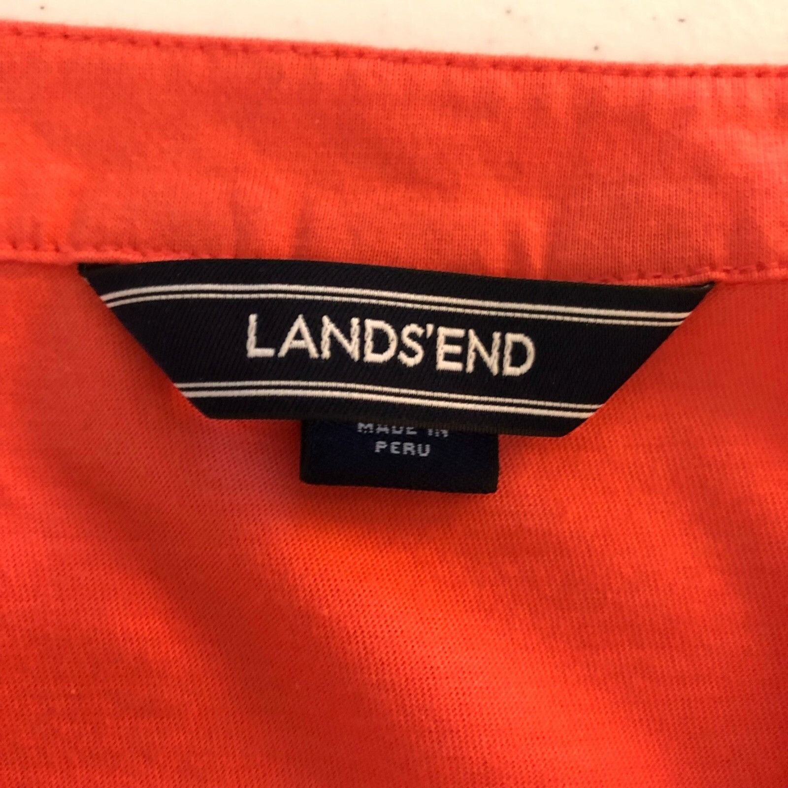 Lands' End Lands End Womens Popover Blouse Cap Sleeve V Neck Orange Cot Size S / US 4 / IT 40 - 3 Thumbnail