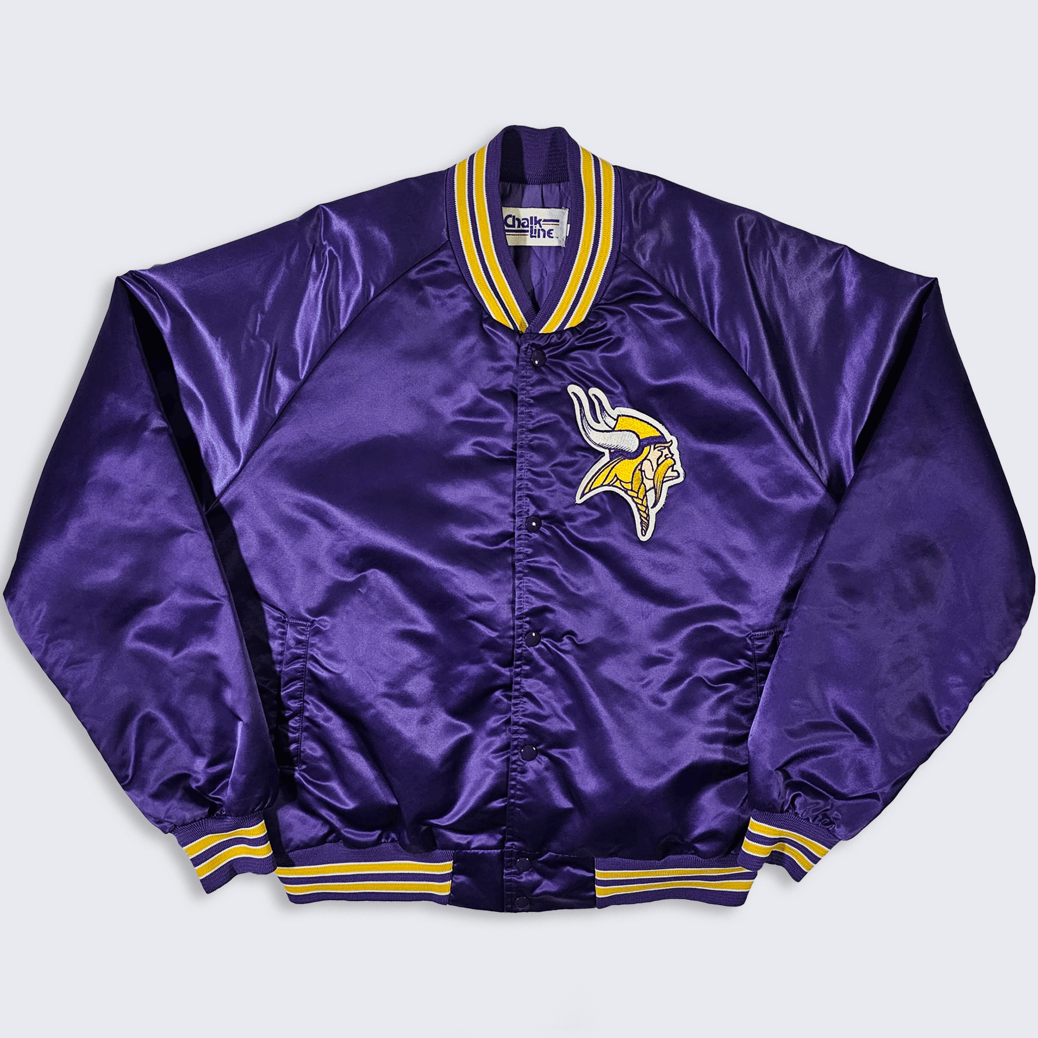 Vintage Minnesota Vikings Vintage 80s Chalk Line Satin Bomber Jacket Size US XL / EU 56 / 4 - 2 Thumbnail
