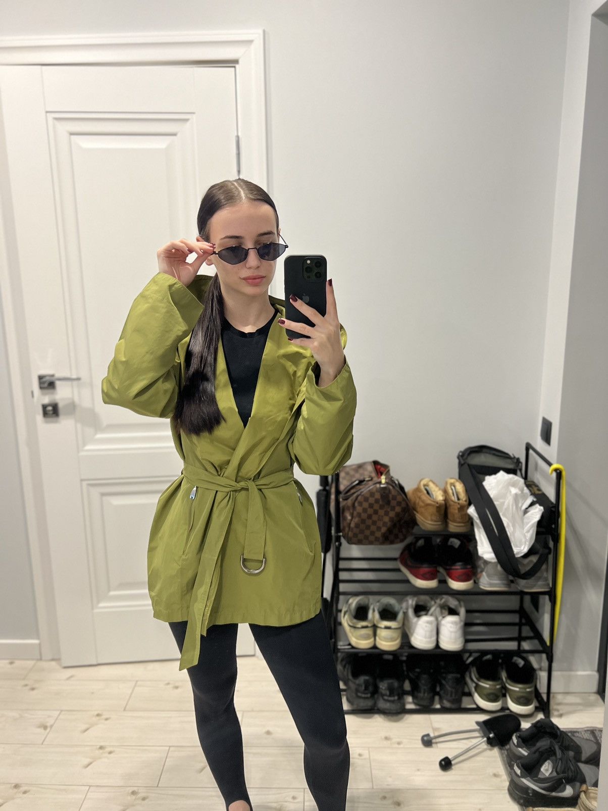 Max Mara Max Mara Rainwear Green Belted Wrap Coat Open Front Jacket Size M / US 6-8 / IT 42-44 - 19 Thumbnail