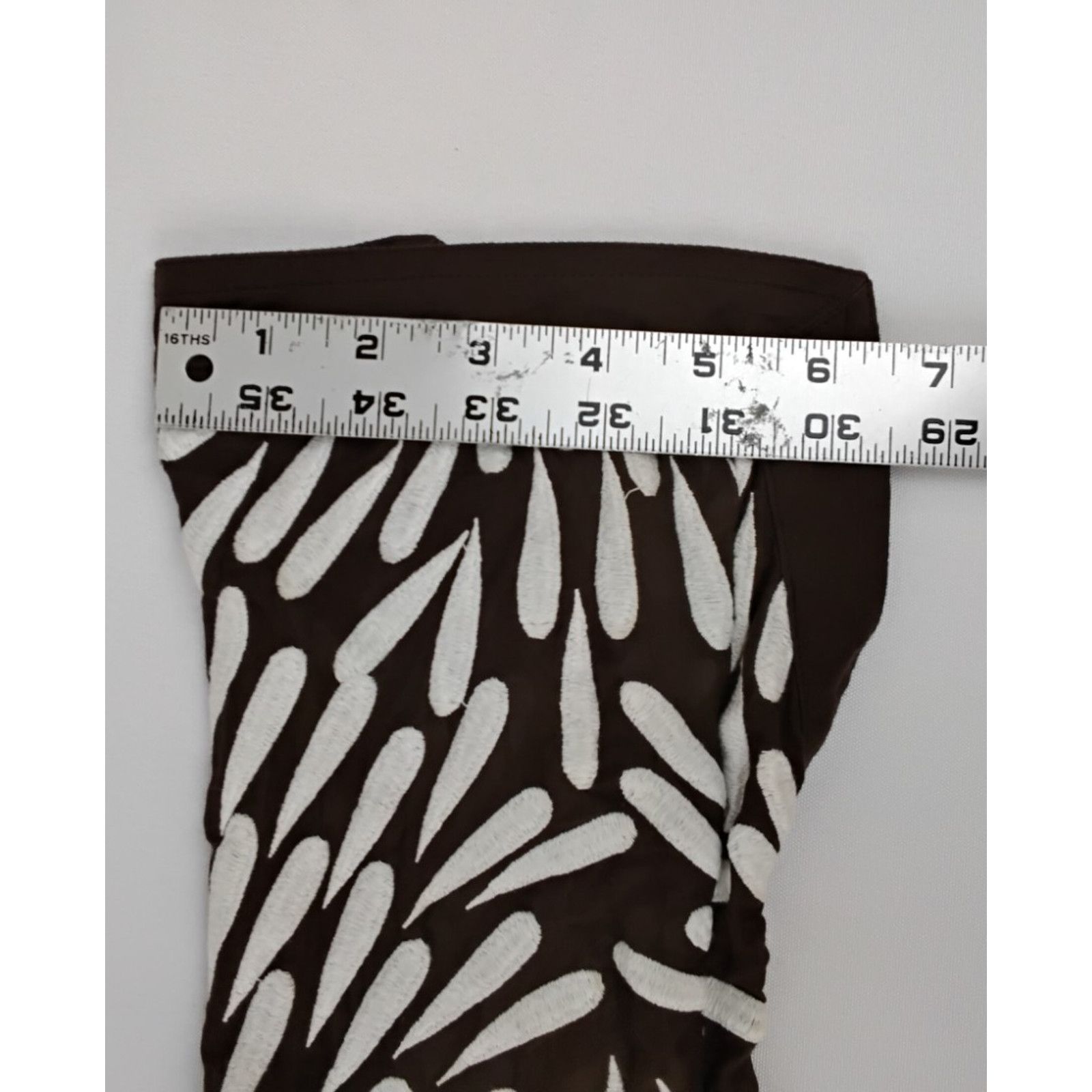 Tory Burch Tory Burch V-Neck Blouse Women's 2 Brown/White Embroidered Size XS / US 0-2 / IT 36-38 - 10 Thumbnail