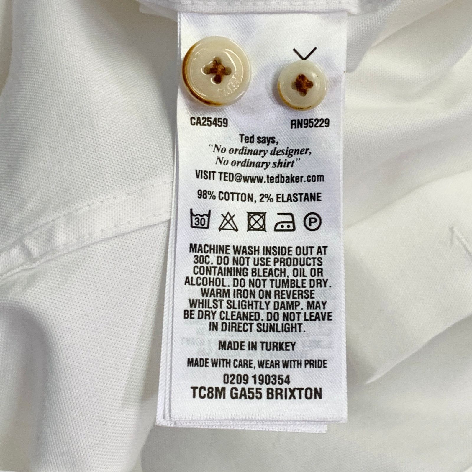 Brixton White Cotton Blend One Pocket Long Sleeve Shirt