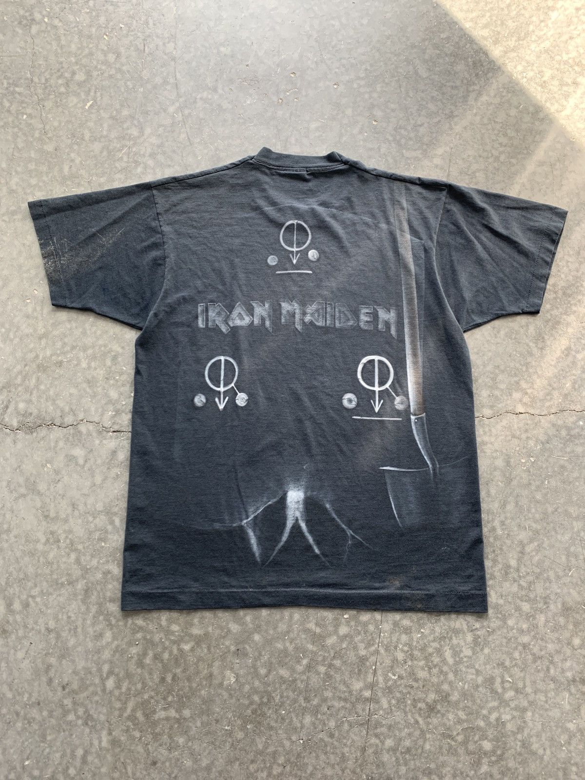 Unsound Rags × Vintage Rare Vintage 90s Iron Maiden AOP Graphic Tee Screen Stars Size US L / EU 52-54 / 3 - 5 Thumbnail