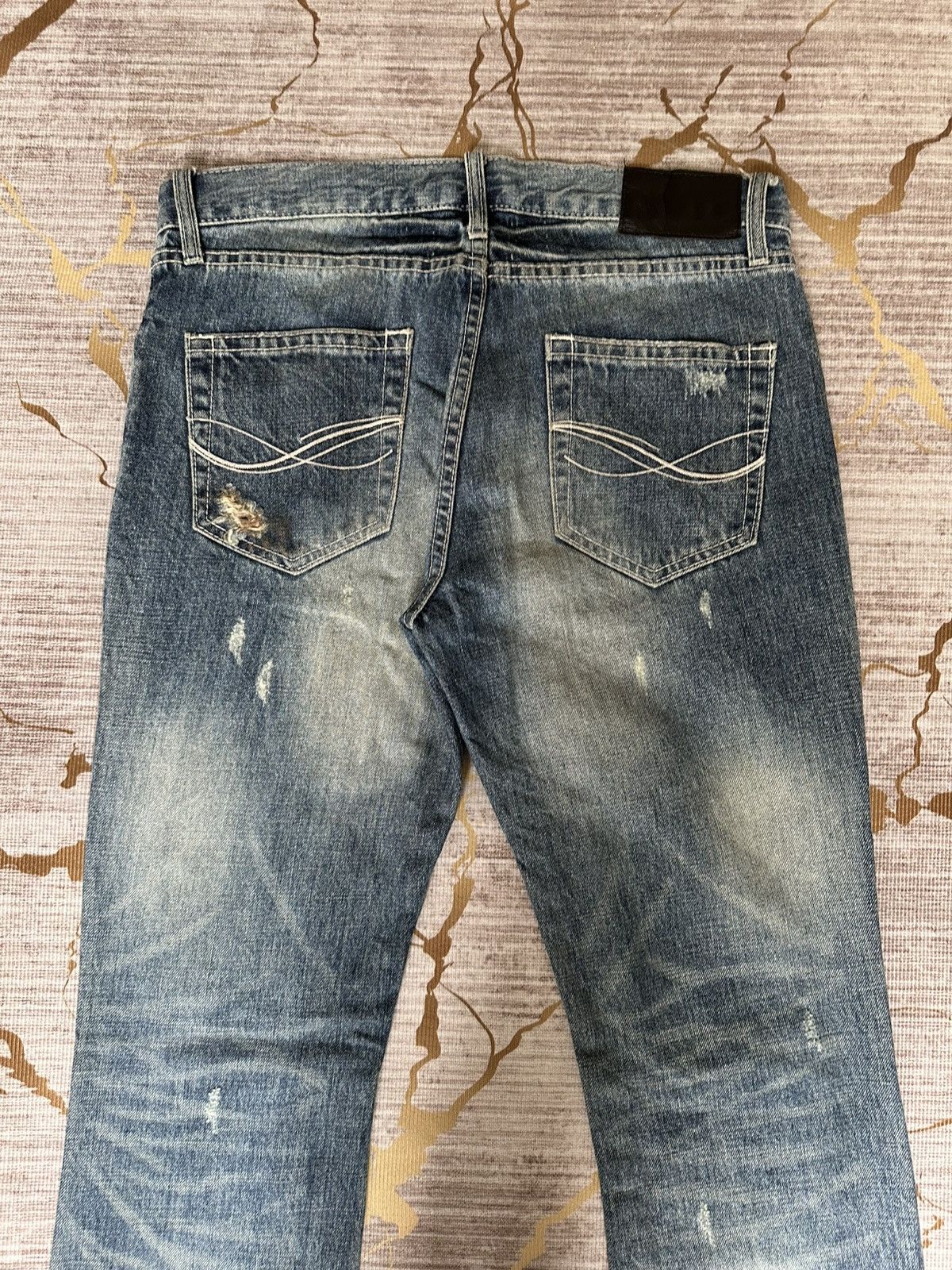 CIVARIZE FLARE Cavari A Studded Pocket Claw Marks Distressed Denim Size US 32 / EU 48 - 13 Thumbnail