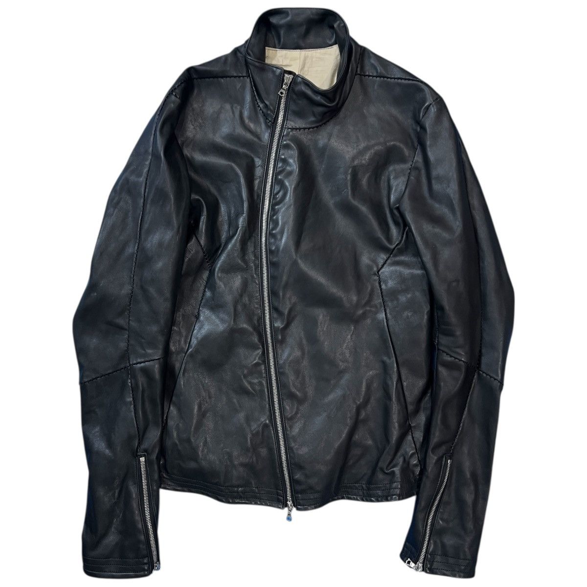 Other San Horse Leather Curved-Zip Leather Single Riders Jacket Size US S / EU 44-46 / 1 - 1 Thumbnail