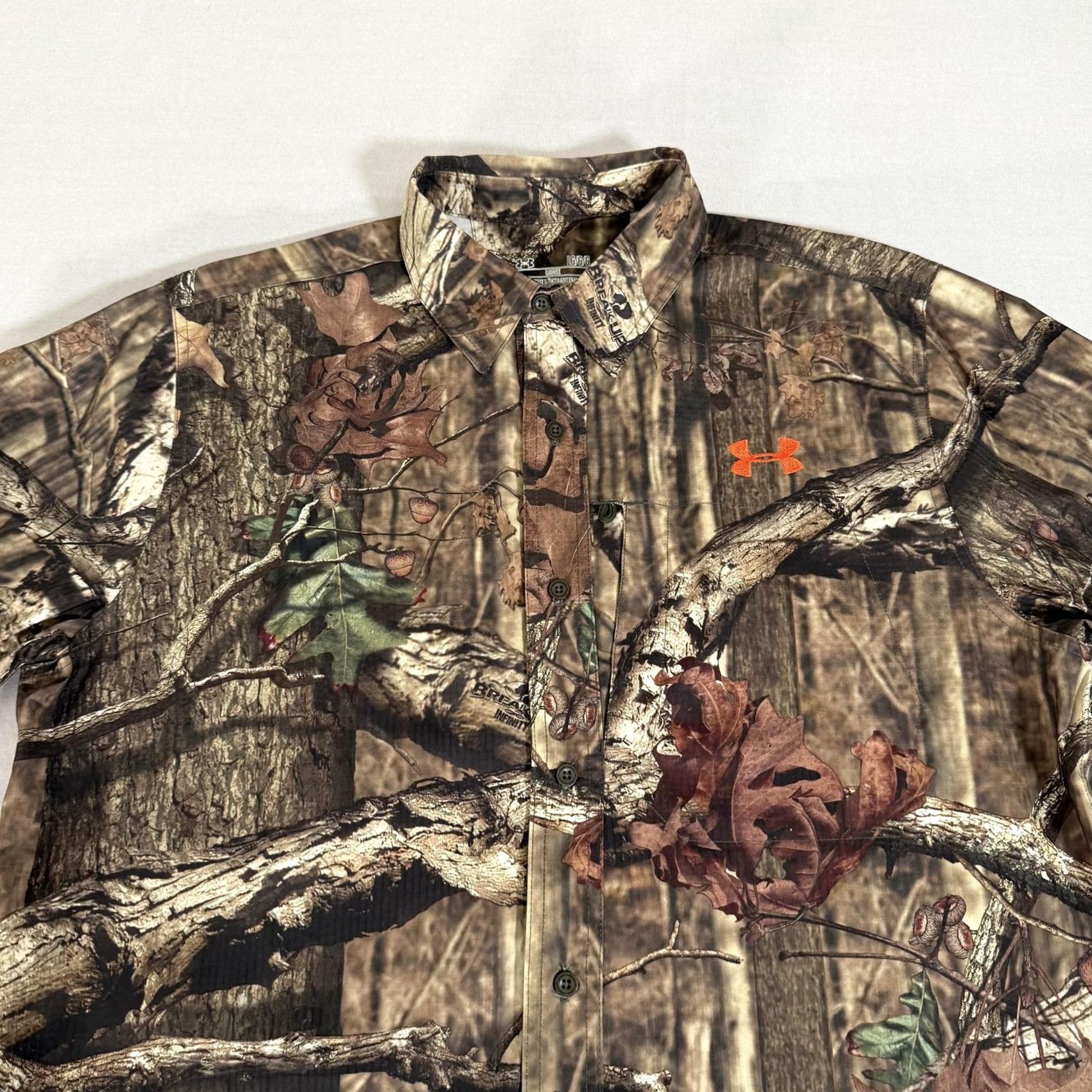 Under Armour Under Armour Shirt Mens Large Brown Break Up Infinity Camo Button Up Hunting Size US L / EU 52-54 / 3 - 2 Thumbnail