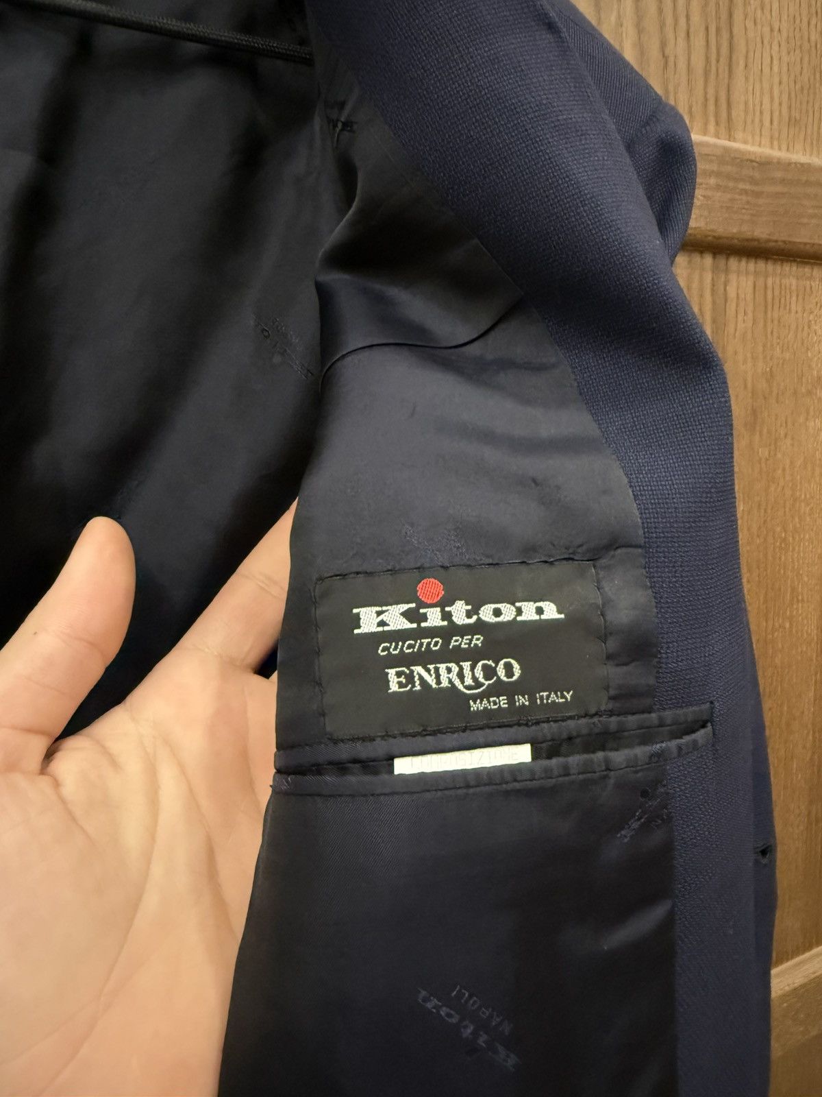 Kiton Kiton Napoli Navy Blue Wool Blazer Three Button Jacket Size 42R - 12 Thumbnail