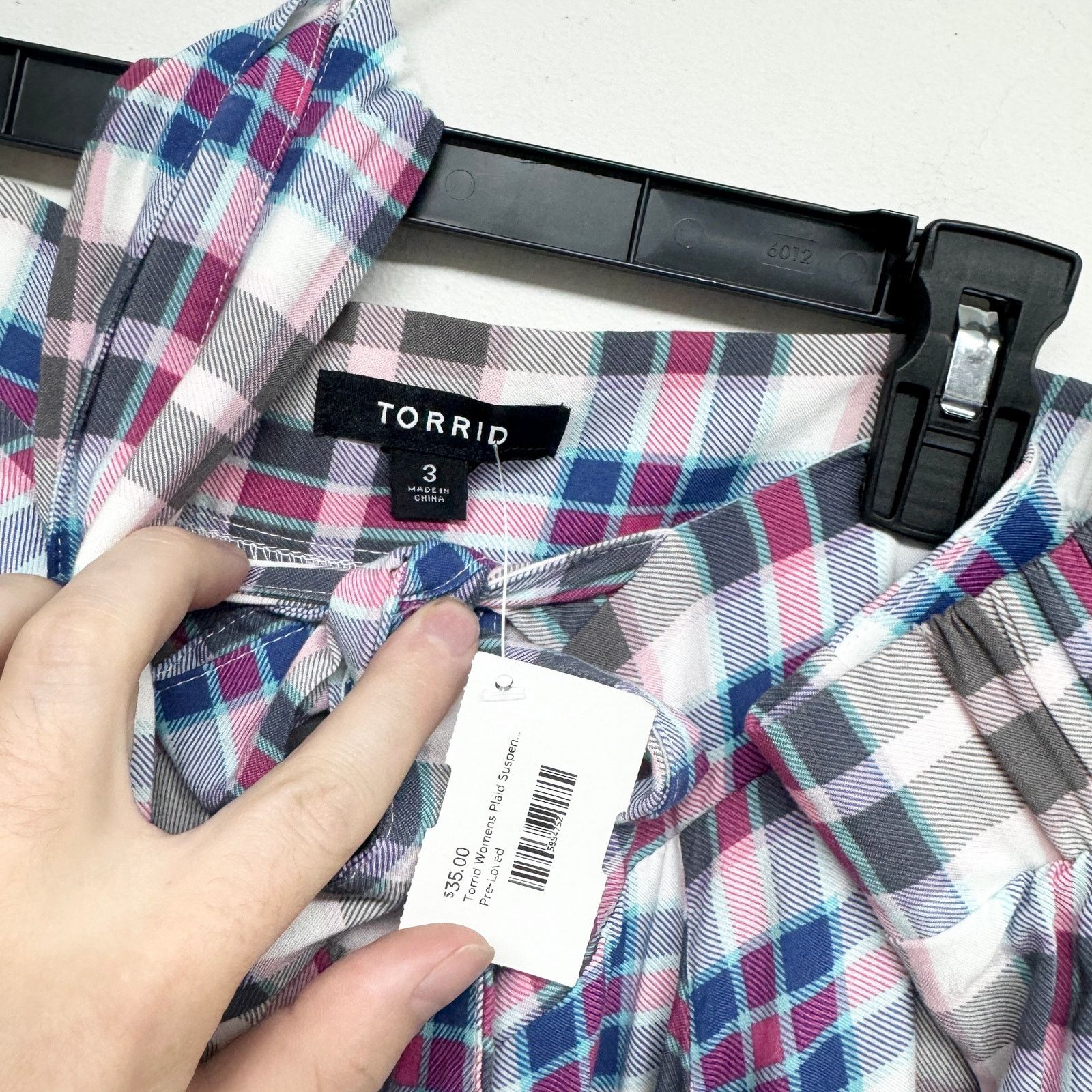 Other Torrid Blue White Mini Chalis Skirtall Rustic Plaid Sz 3 3X Size 42" / US 20 - 3 Thumbnail