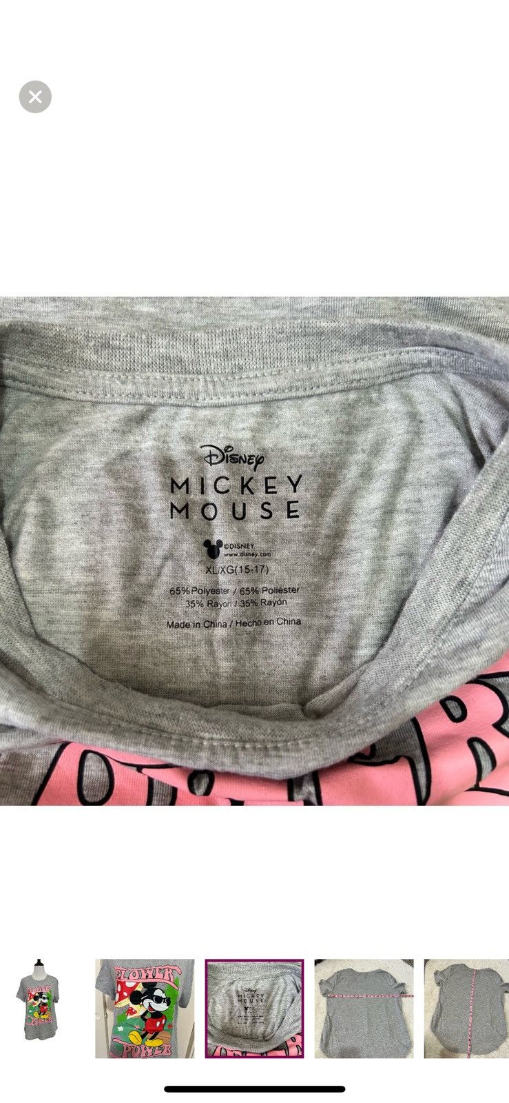 Disney Disney XL Mickey Mouse flower power T shirt Size XL / US 12-14 / IT 48-50 - 3 Thumbnail