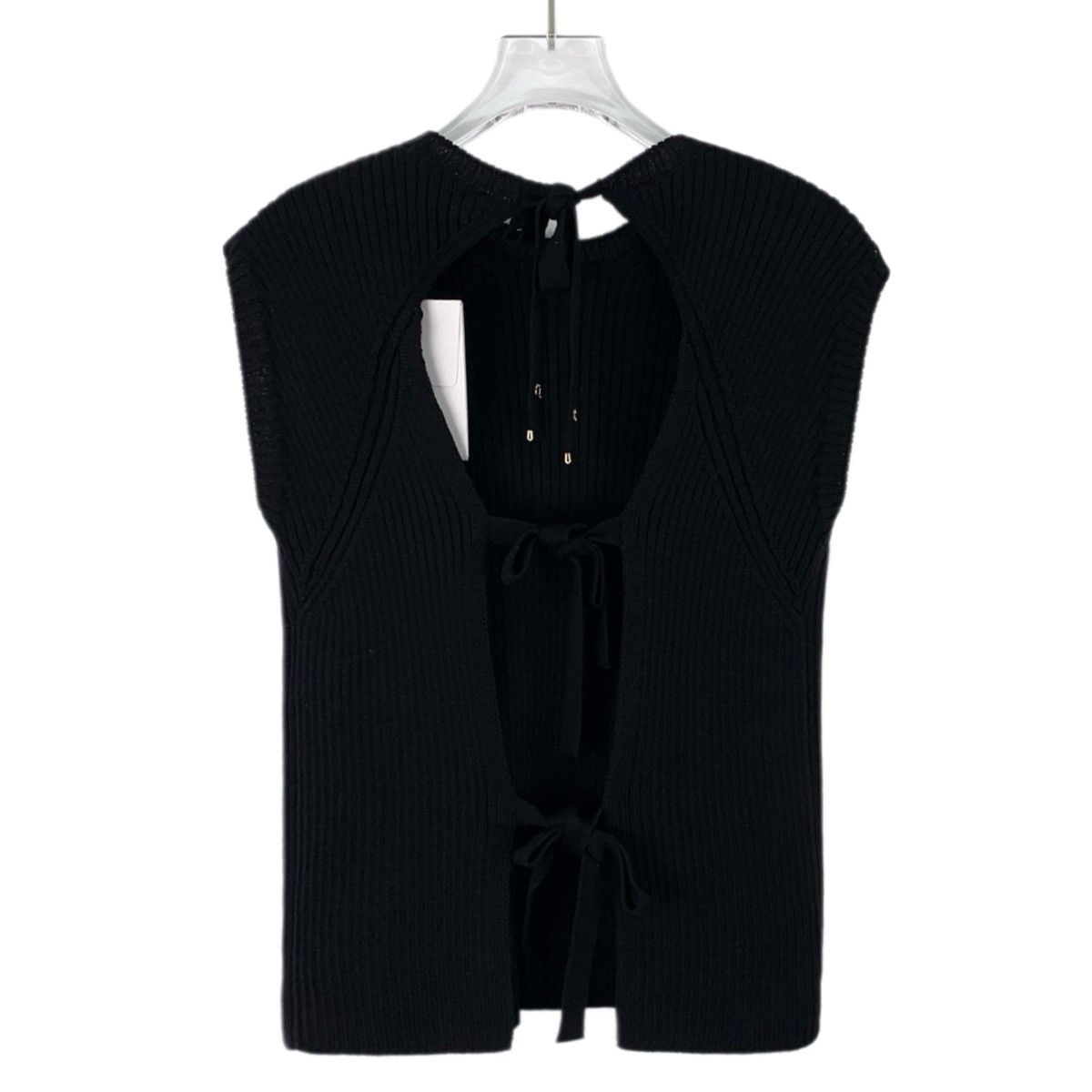 Dior Dior 23 Style Black Wool Sleeveless Knit Vest K26WX Size S / US 4 / IT 40 - 2 Thumbnail