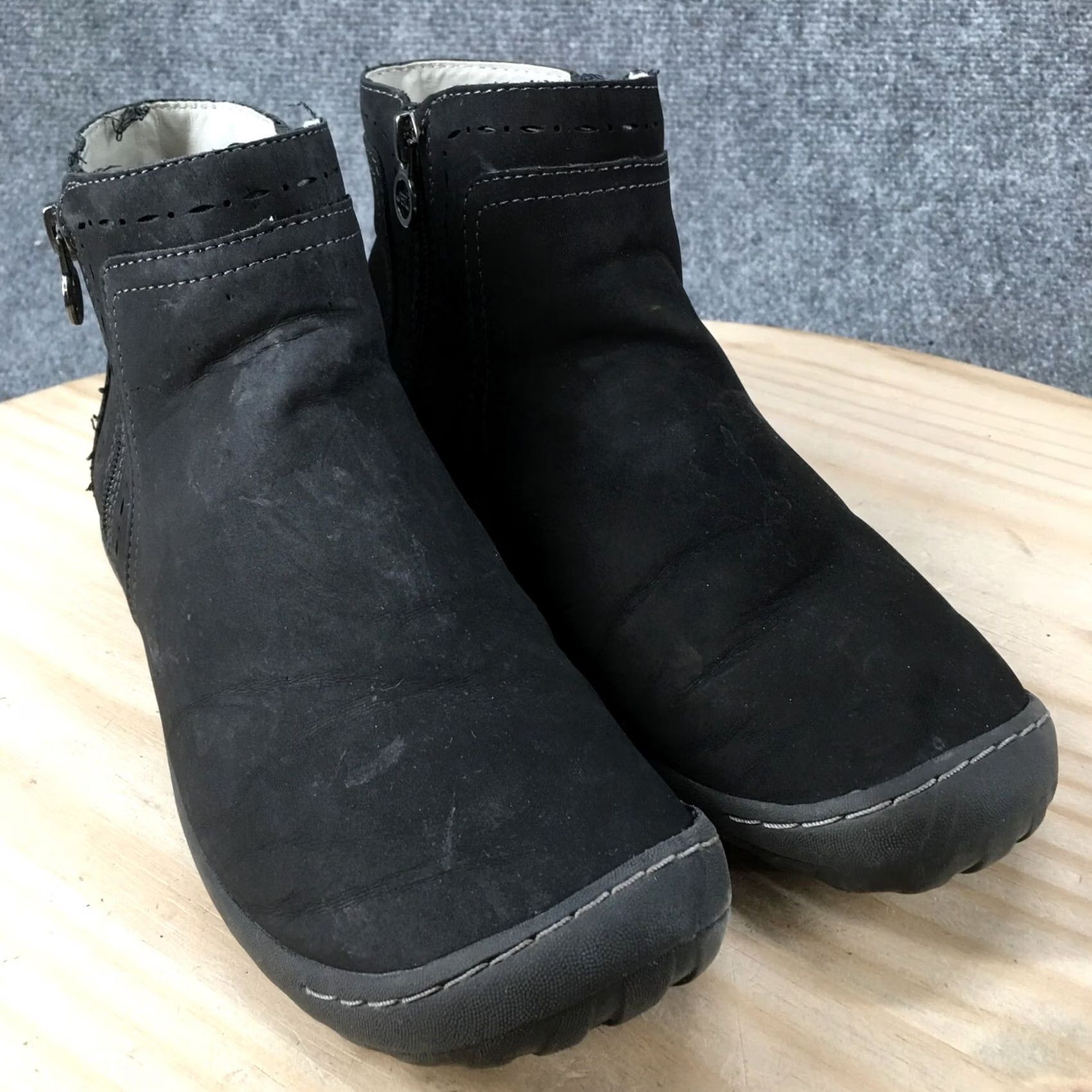 Vintage JBU By Jambu Boots Womens 9 M Juno Ankle Booties Black Faux Leather Zipper Boots Size US 9 / IT 39 - 3 Thumbnail